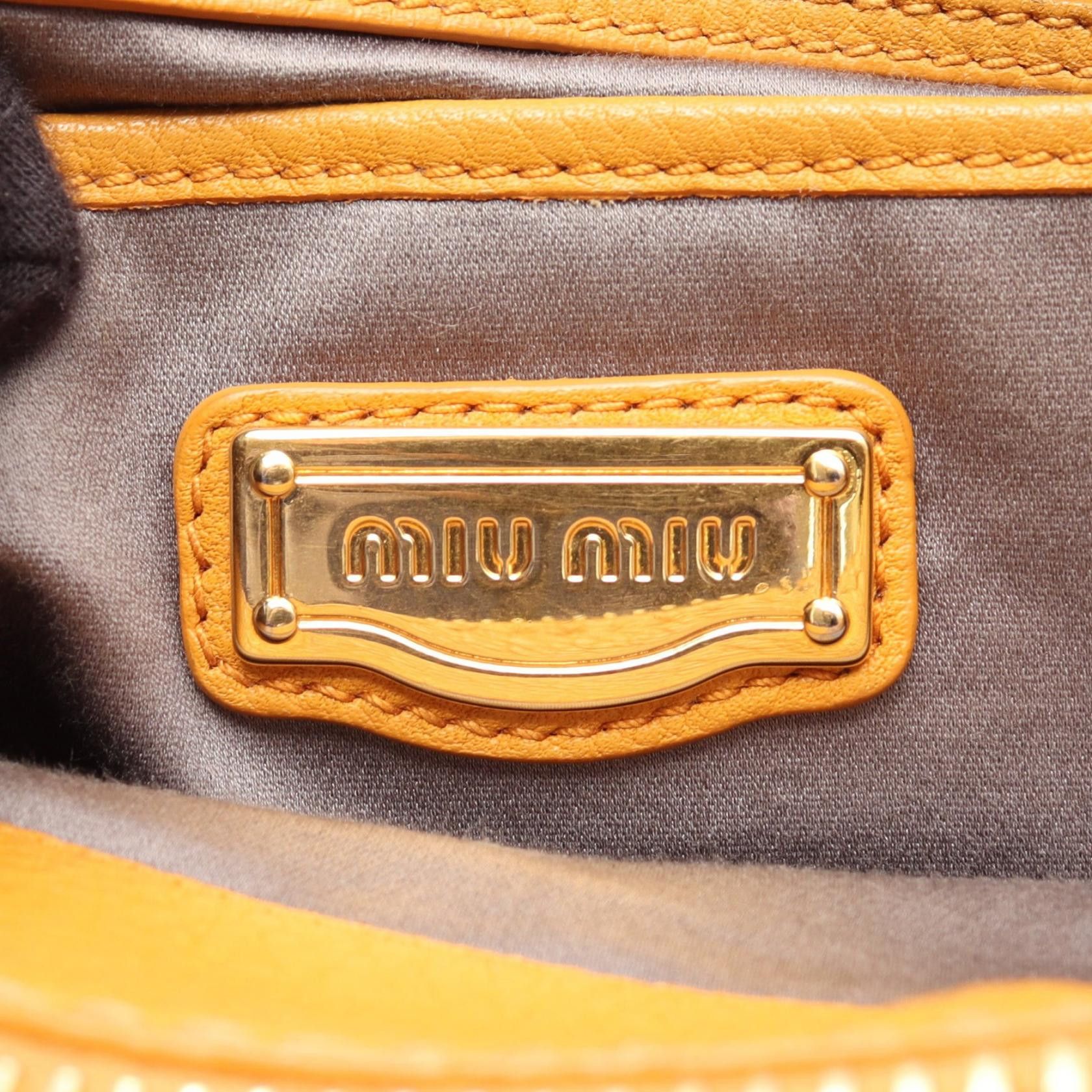 Miu Miu Miu Miu Miu Miu VITELLO CARIBU Leather Handbag Leather Handbag DUTY FREE for USA Size ONE SIZE - 4 Thumbnail