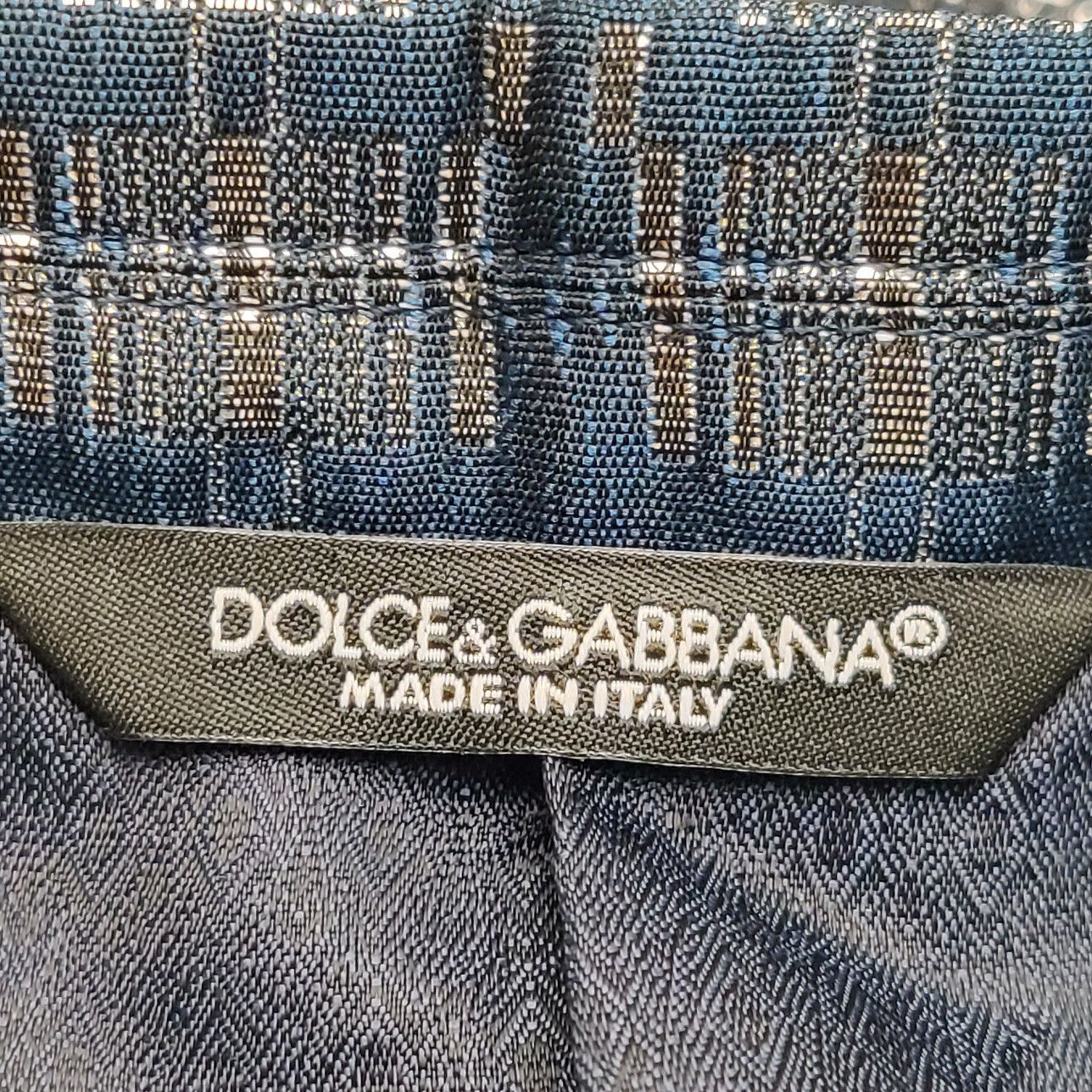 Dolce & Gabbana Metallic Check Blazer in Blue Size US M / EU 48-50 / 2 - 3 Thumbnail