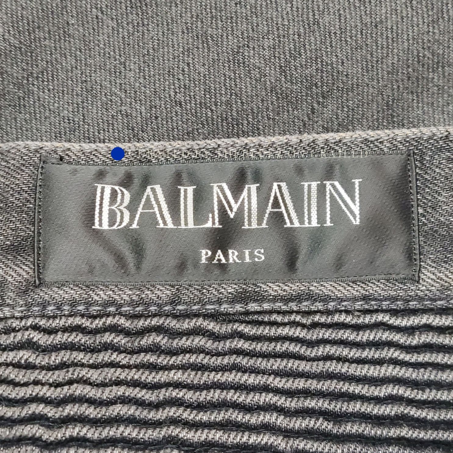 Balmain Black Biker Jeans, Size 29 Size US 32 / EU 48 - 3 Thumbnail