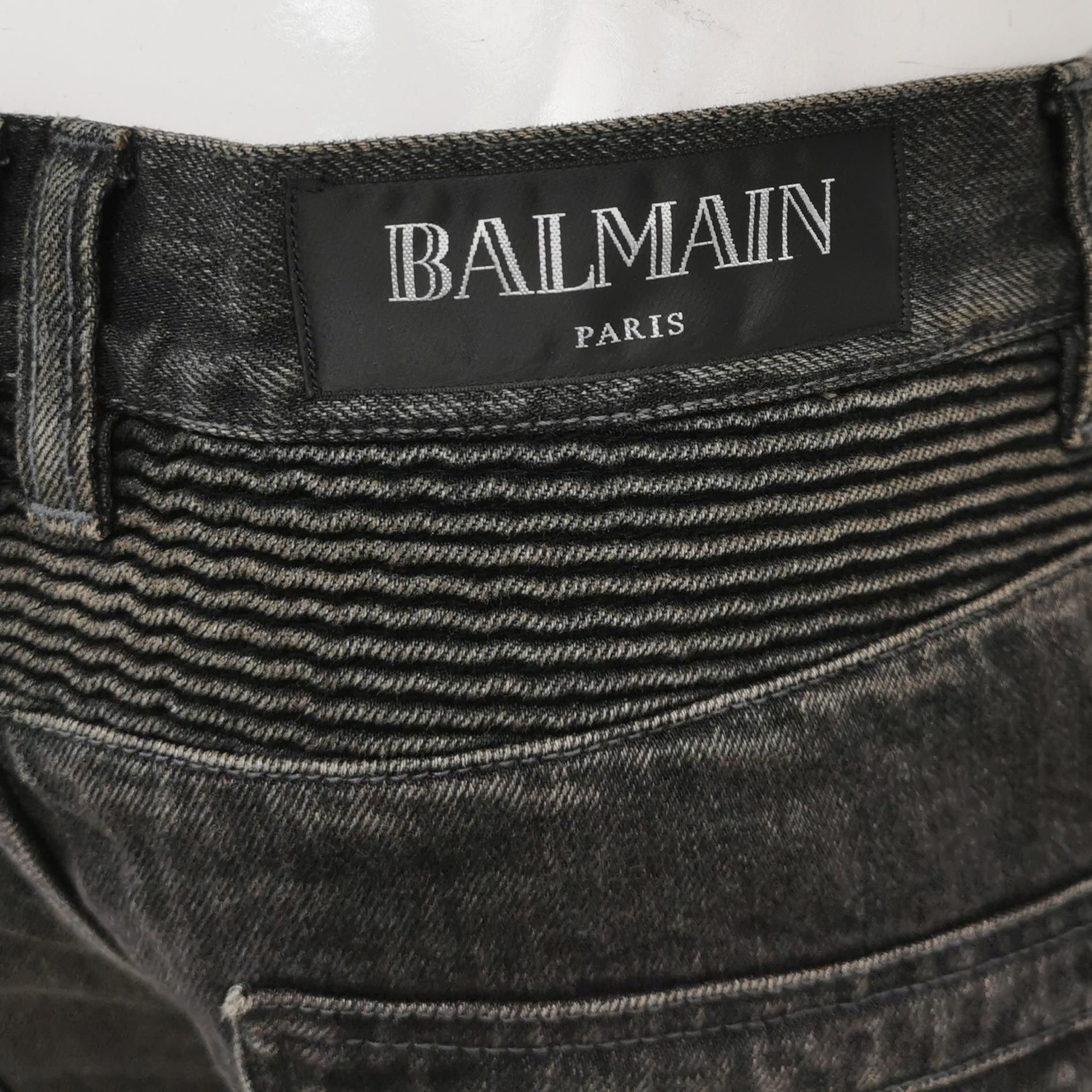 Balmain Black Biker Jeans, Size 29 Size US 32 / EU 48 - 2 Thumbnail