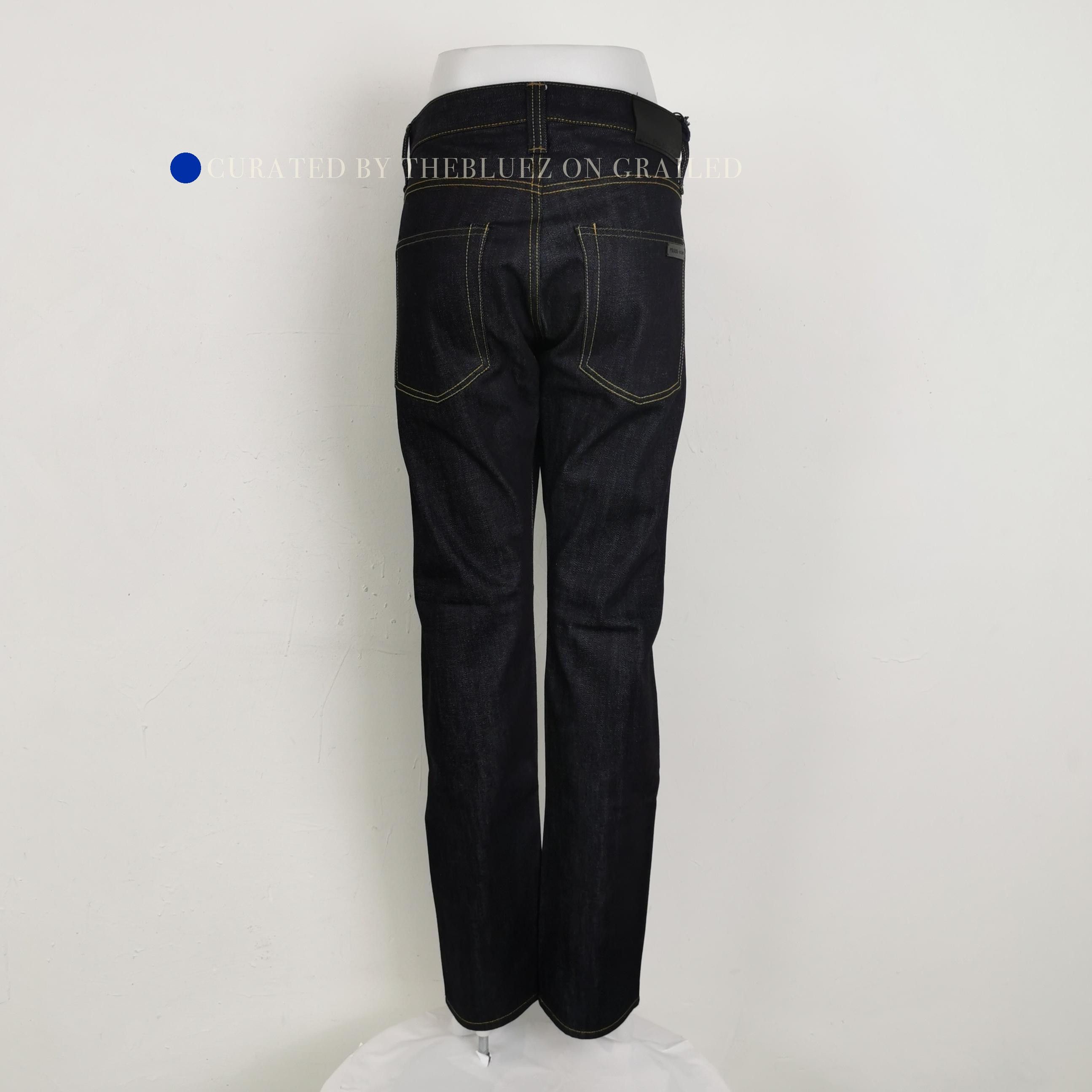 Prada Blue Logo Denim Jeans Size US 32 / EU 48 - 2 Thumbnail