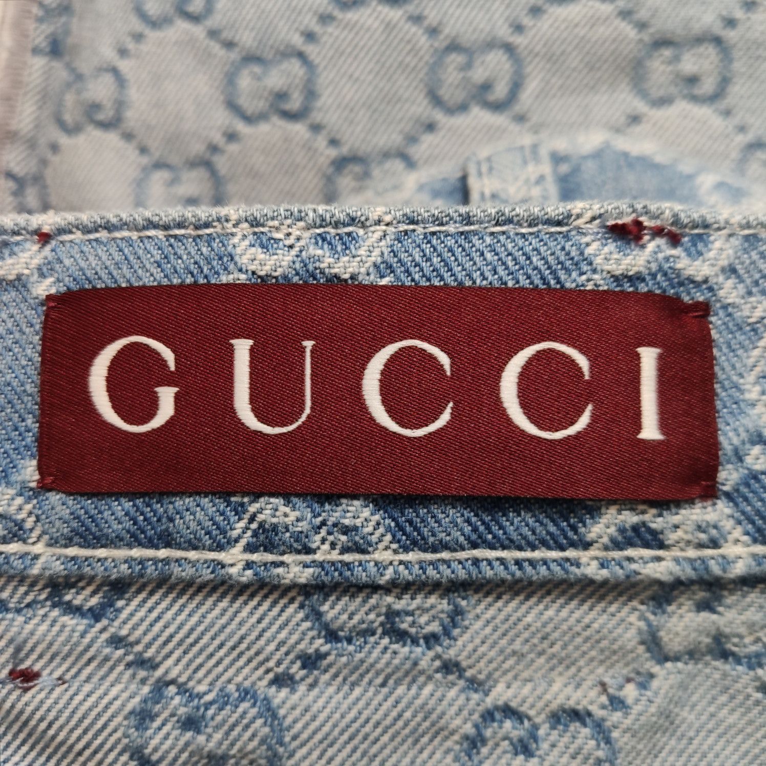 Gucci Stylish Blue Monogram Denim Jeans Size US 30 / EU 46 - 5 Thumbnail
