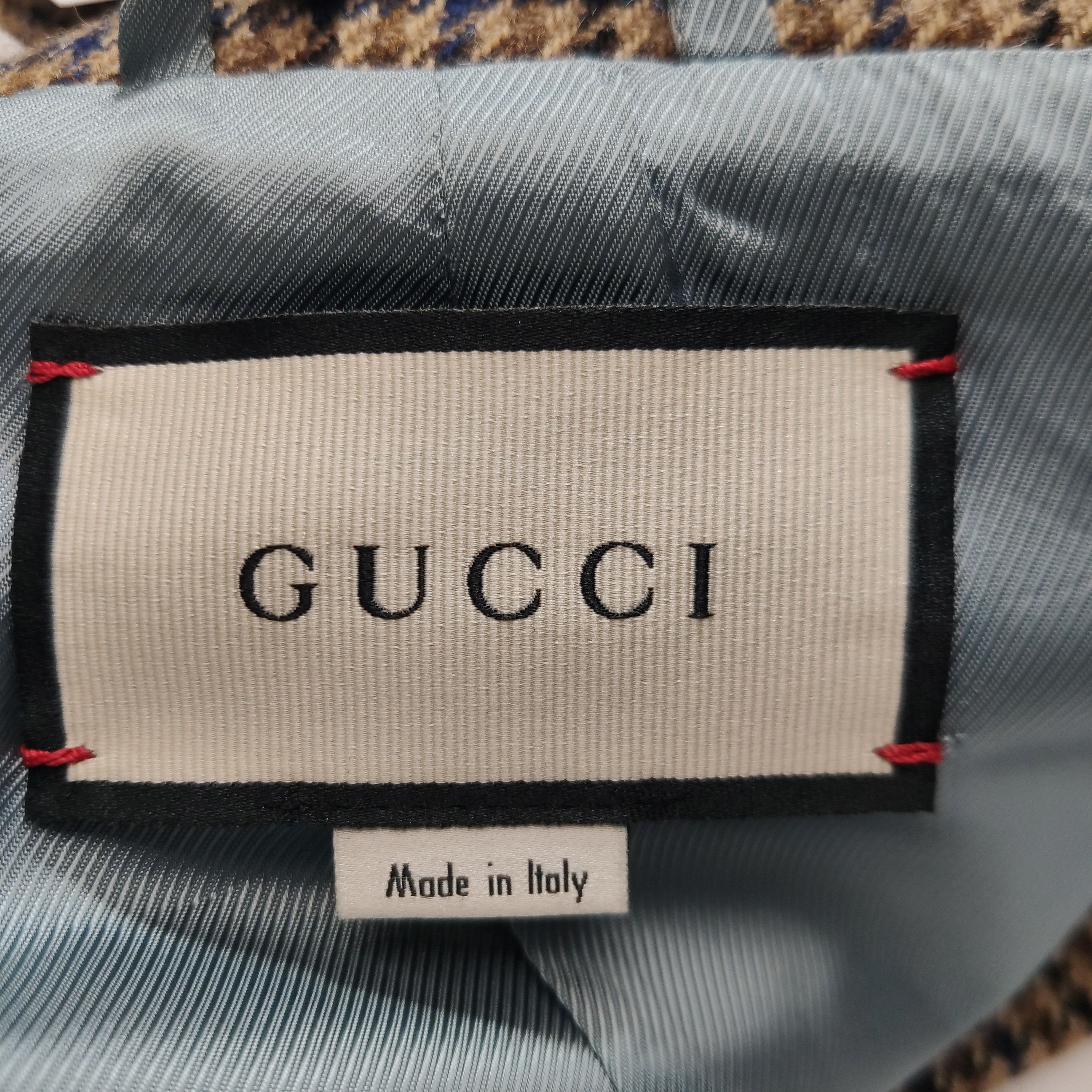 Gucci Elegant Brown Plaid Wool Blazer Size US M / EU 48-50 / 2 - 4 Thumbnail