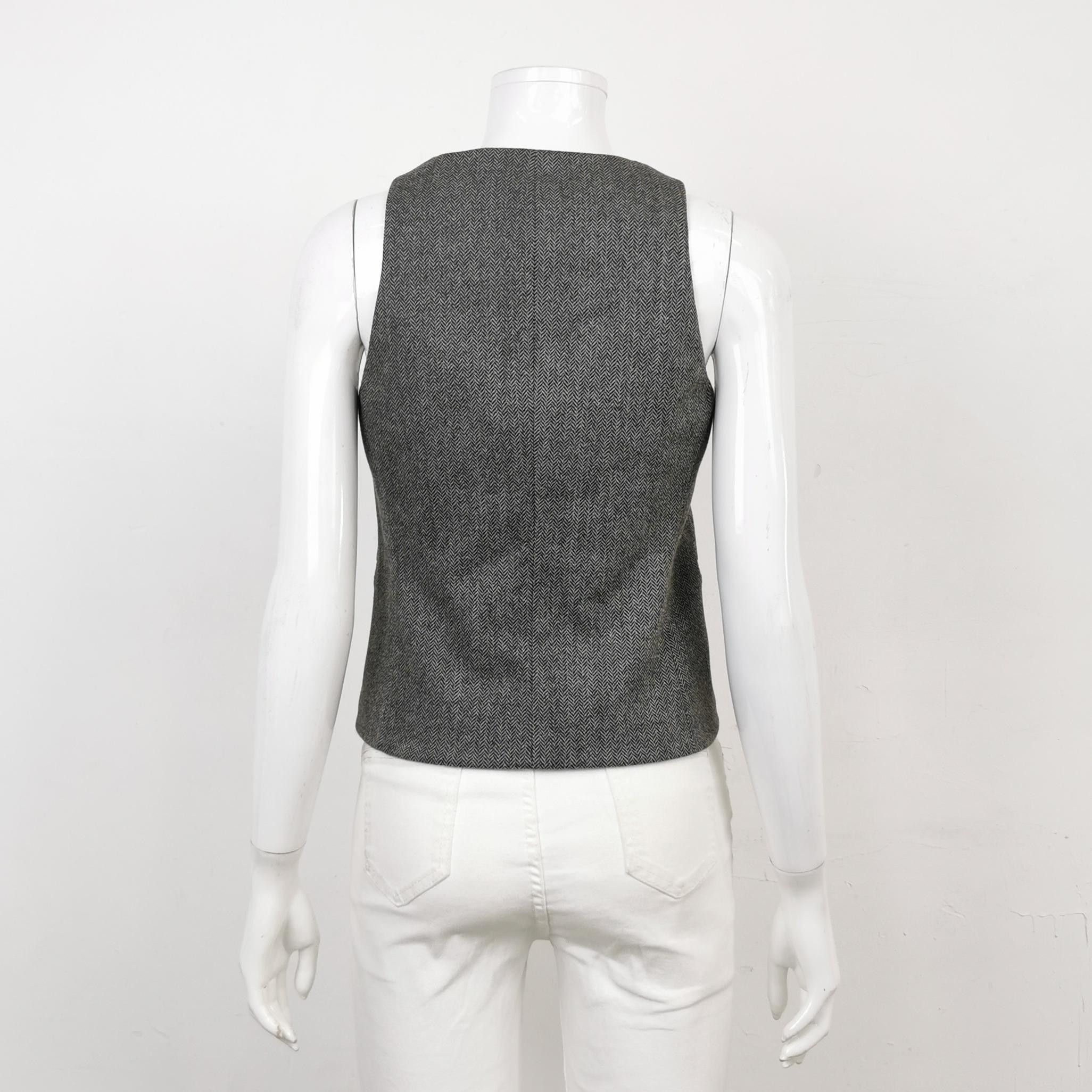 Gucci Herringbone Wool Vest in Gray Size US M / EU 48-50 / 2 - 2 Thumbnail