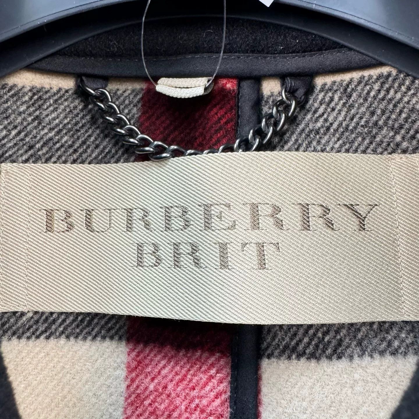Burberry Burberry Black Double-Breasted Check Wool Coat Size US XS / EU 42 / 0 - 6 Thumbnail
