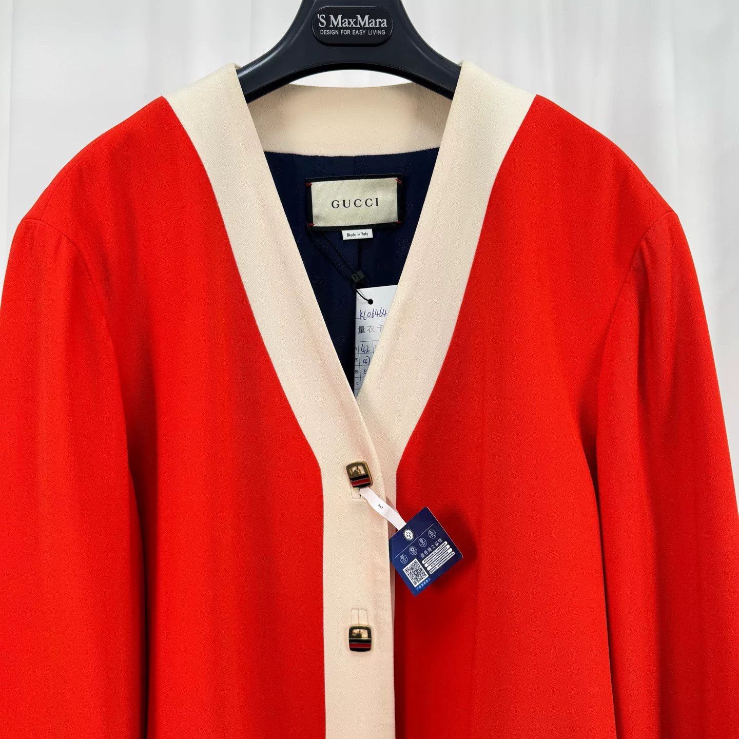 Gucci Gucci White Orange Paneled G Button Cardigan Size US XS / EU 42 / 0 - 3 Thumbnail