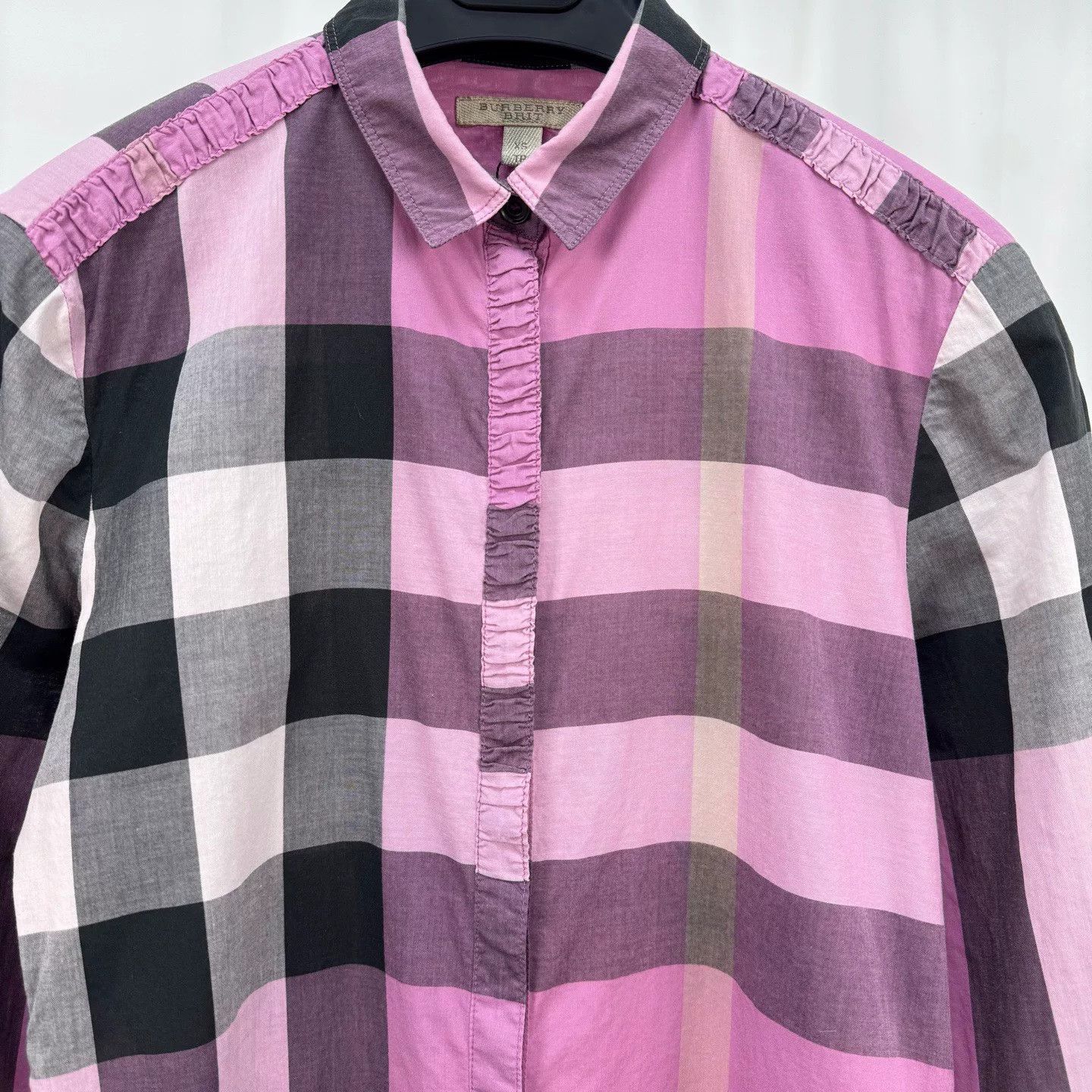 Burberry Burberry Pink Classic Check Long-Sleeve Shirt Size XS / US 0-2 / IT 36-38 - 3 Thumbnail