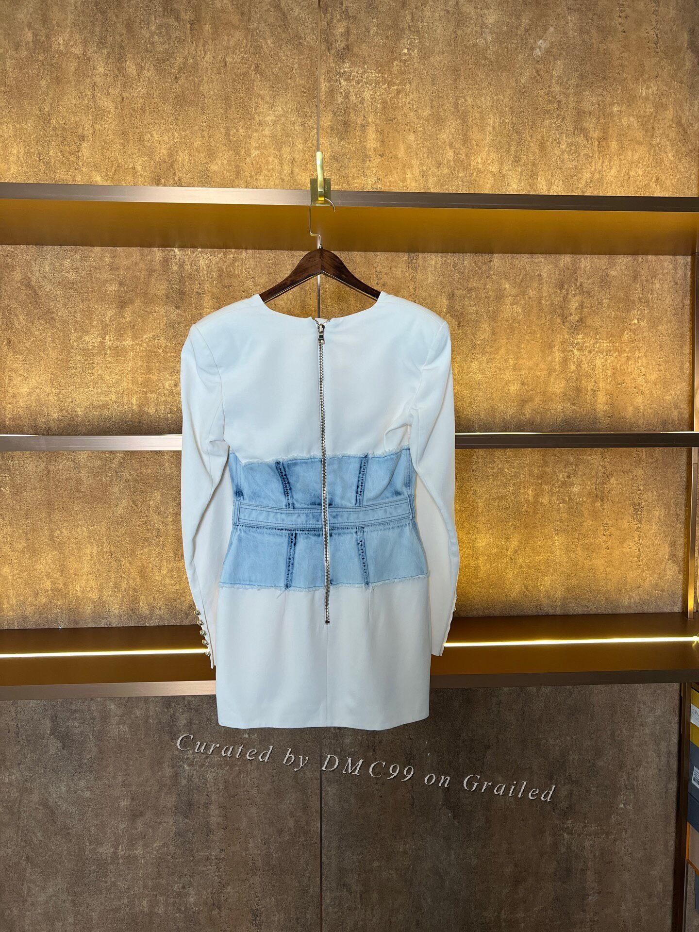 Balmain Balmain Denim Patchwork Dress Size S / US 4 / IT 40 - 2 Thumbnail