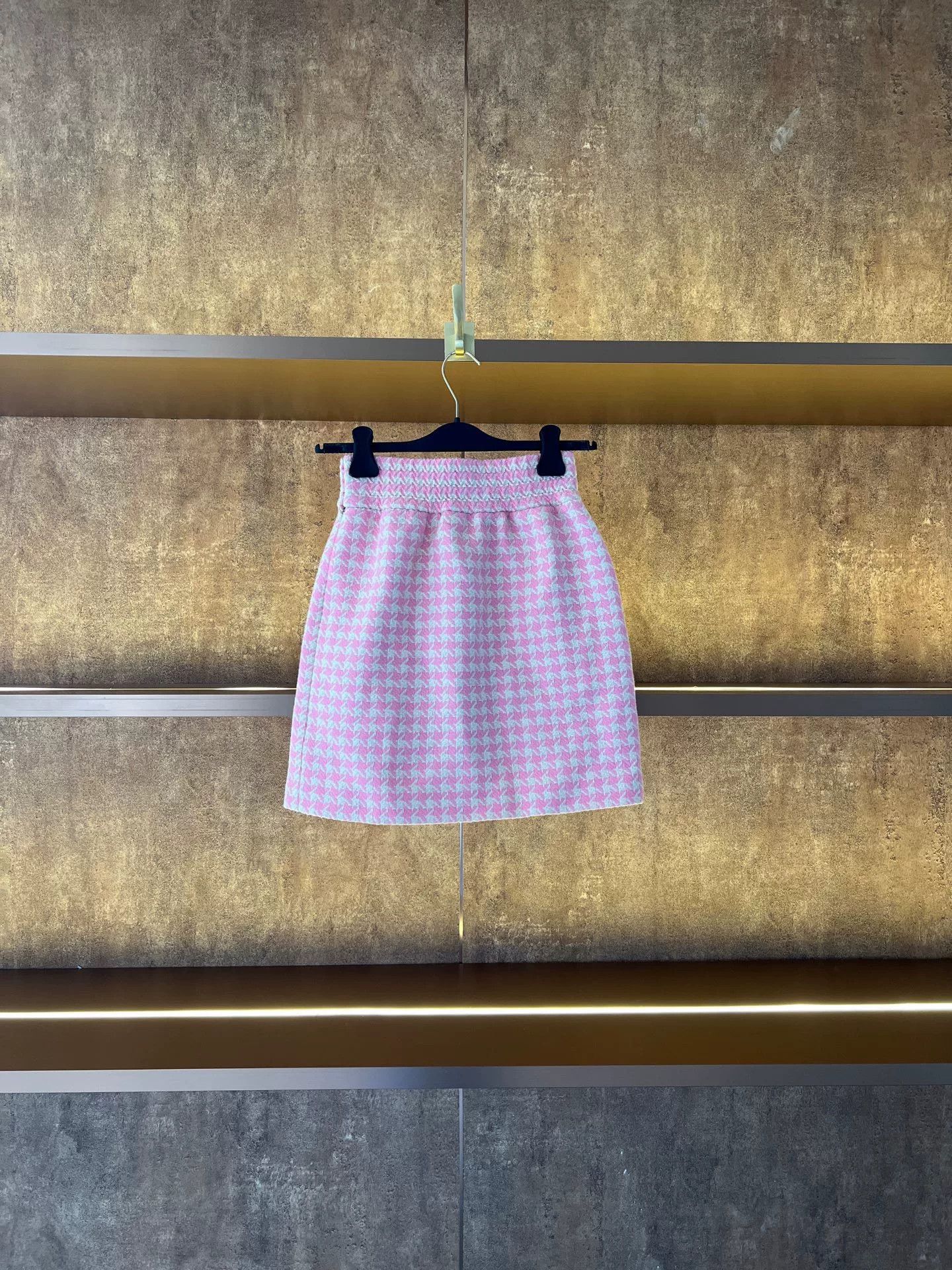 Miu Miu Miumiu Houndstooth Wool Skirt Size 38" / US 16 / IT 52 - 2 Thumbnail