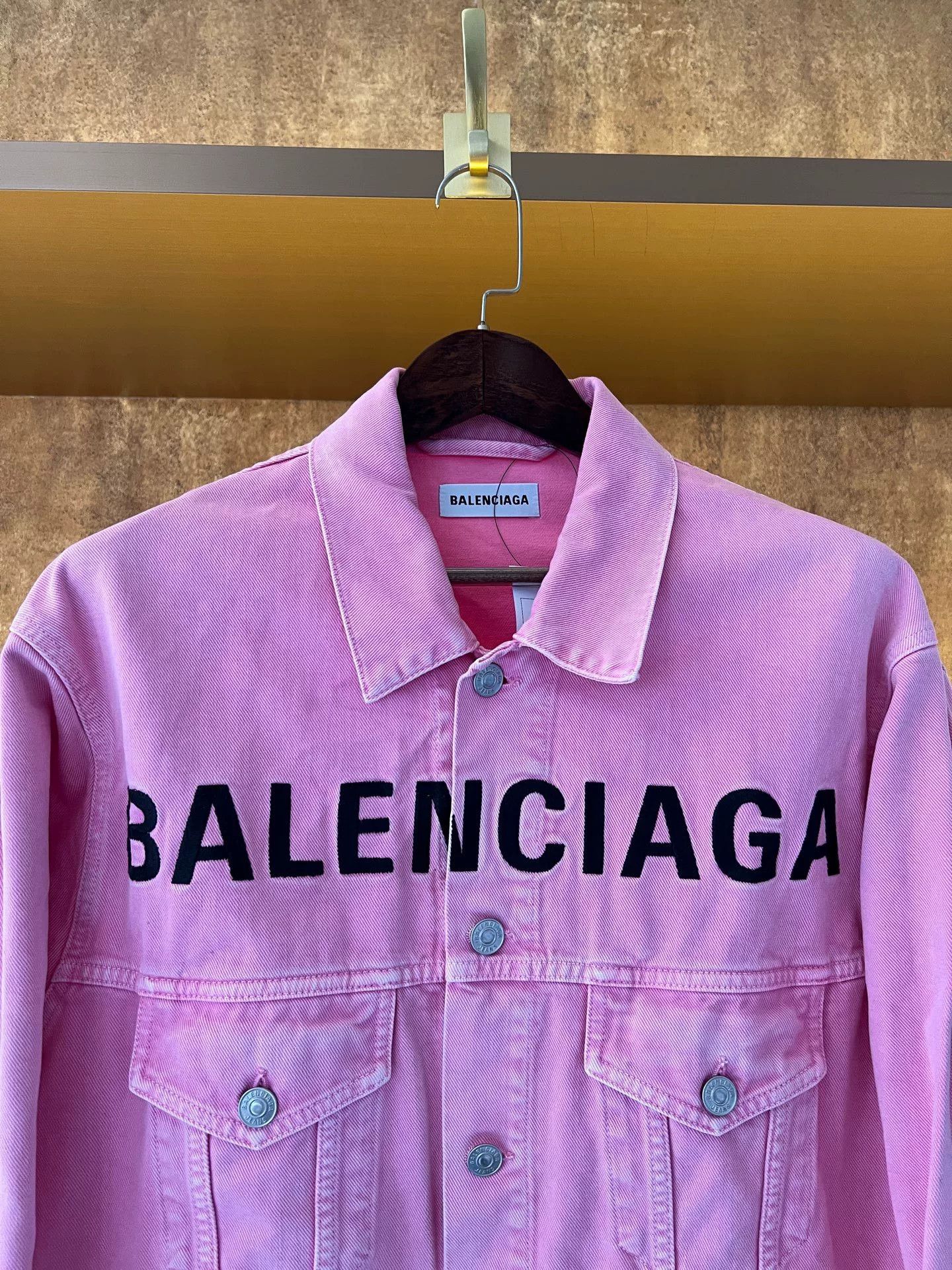 Balenciaga Balenciaga Pink Denim Logo Jacket Size XXS / US 00 / IT 34 - 3 Thumbnail