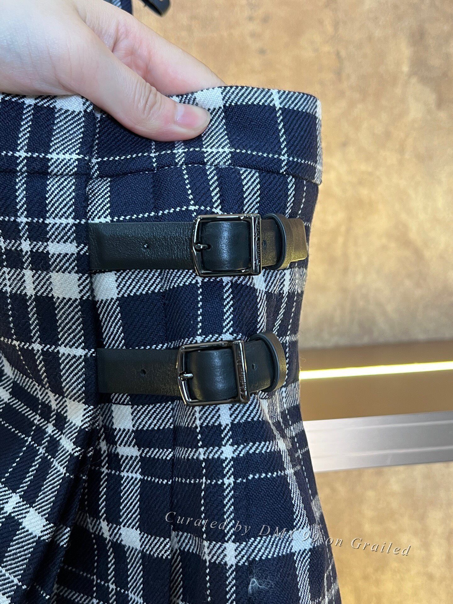Dior Dior Blue White Plaid Pleated Skirt Size 36" / US 14 / IT 50 - 3 Thumbnail