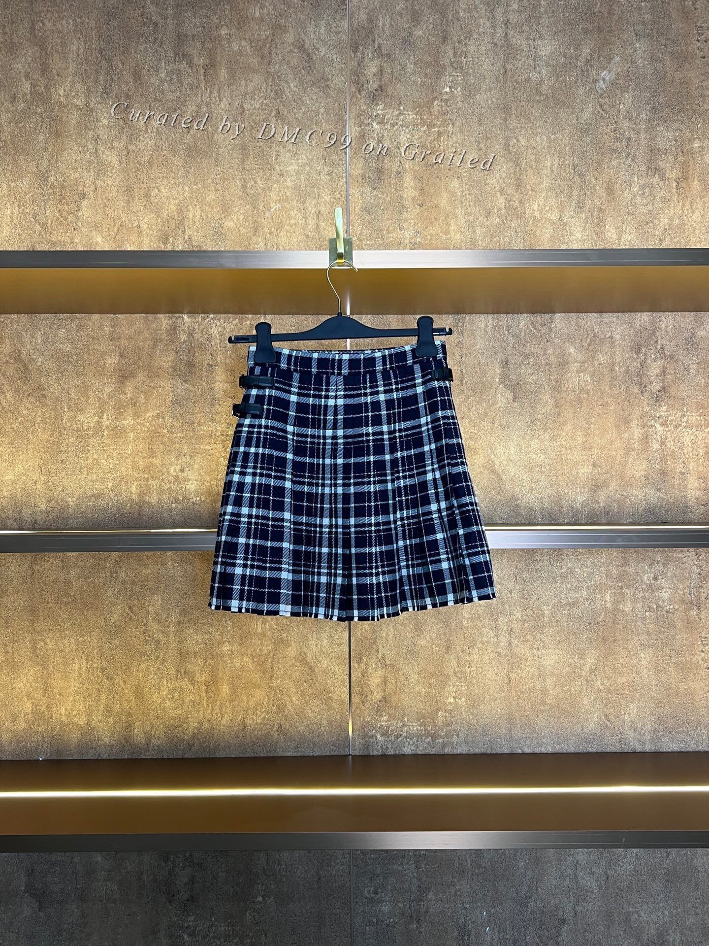 Dior Dior Blue White Plaid Pleated Skirt Size 36" / US 14 / IT 50 - 2 Thumbnail
