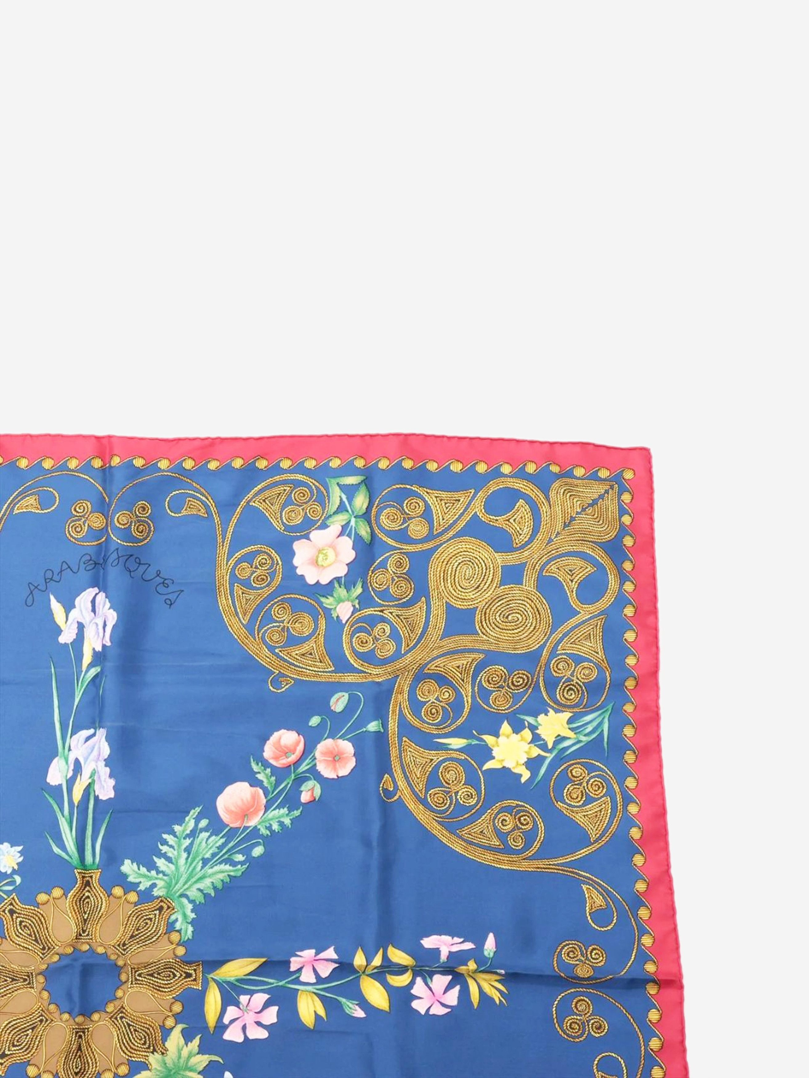 Other Blue silk floral scarf Size ONE SIZE - 3 Thumbnail