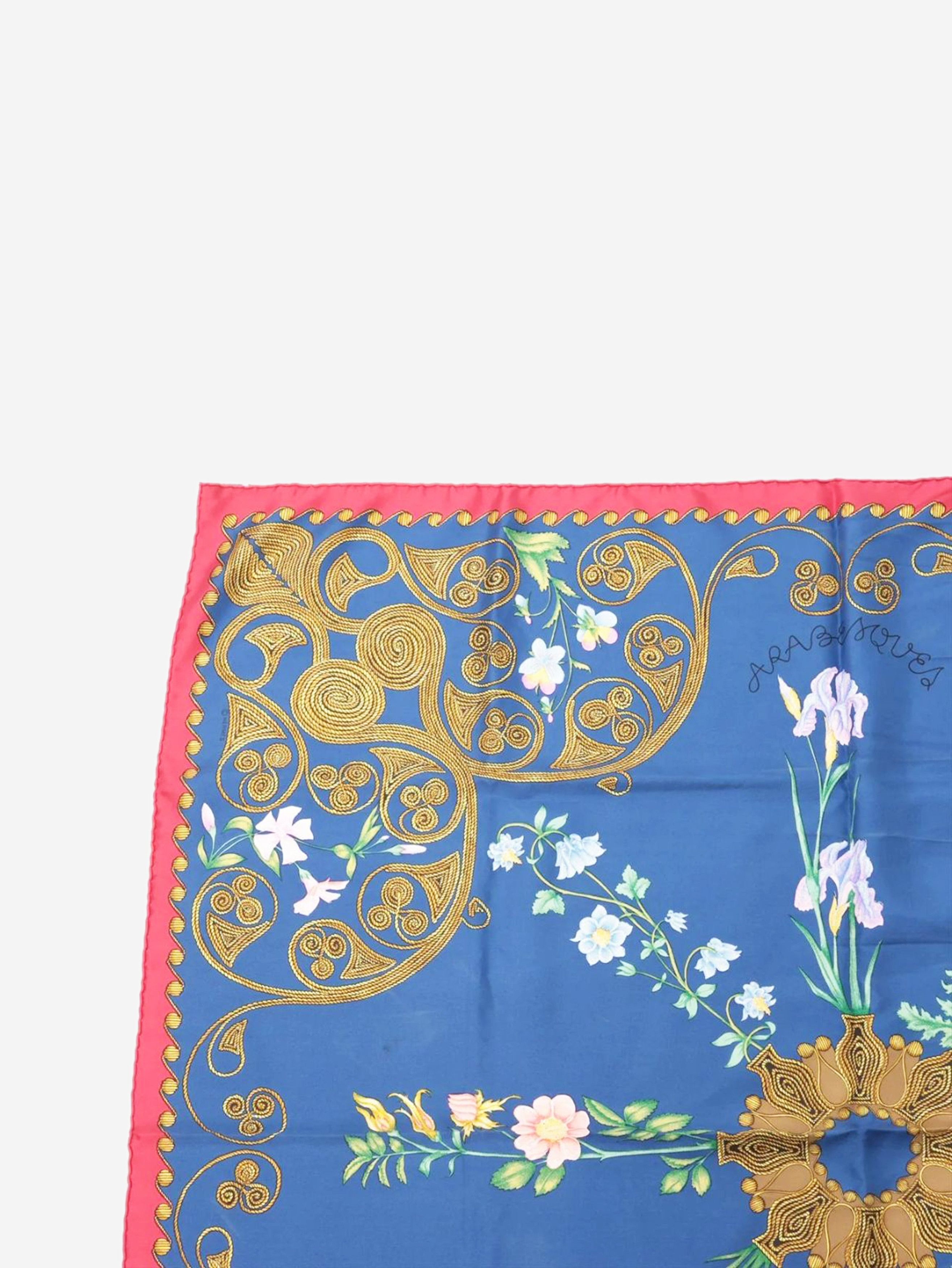 Other Blue silk floral scarf Size ONE SIZE - 2 Thumbnail