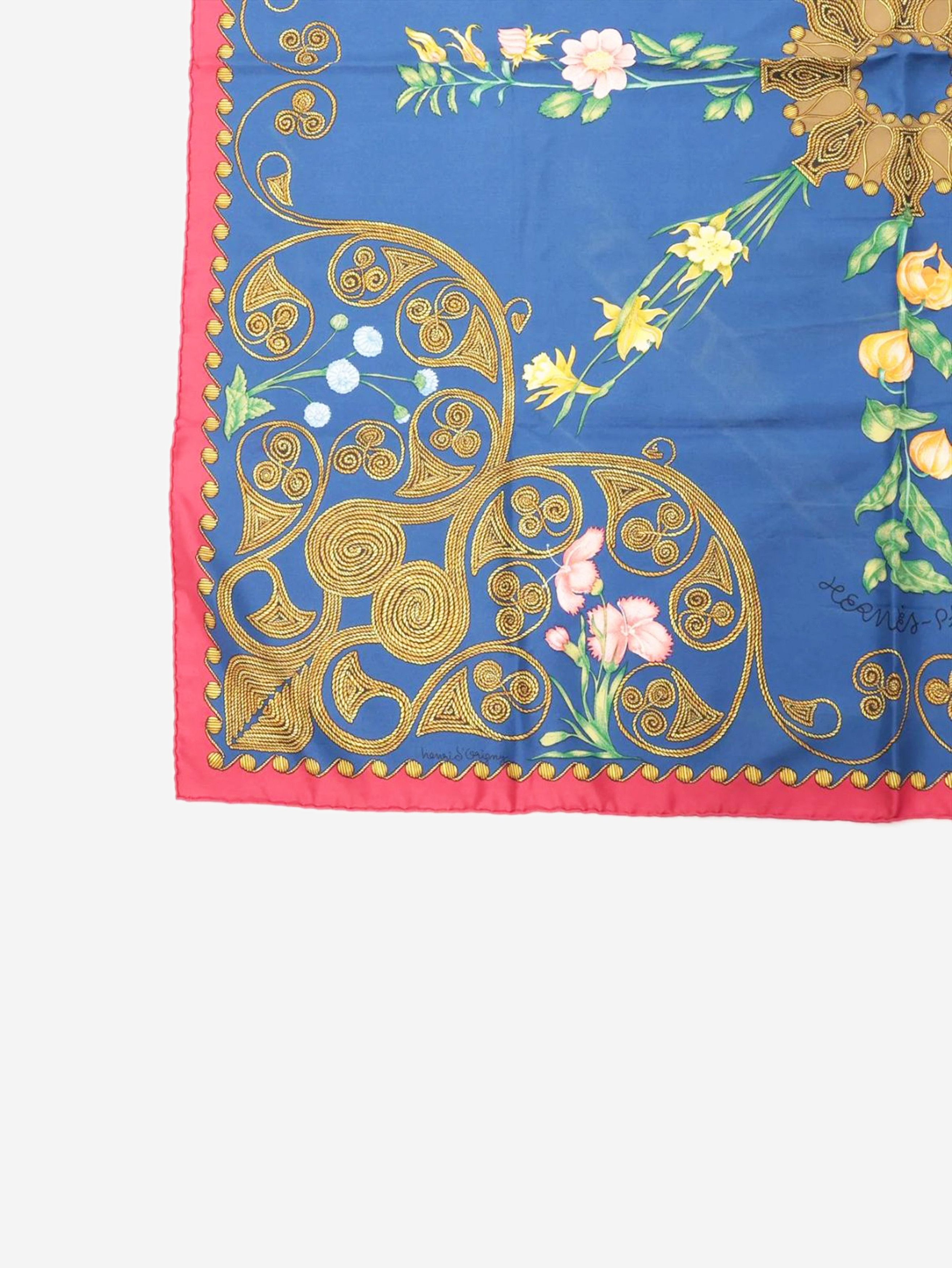 Other Blue silk floral scarf Size ONE SIZE - 5 Thumbnail