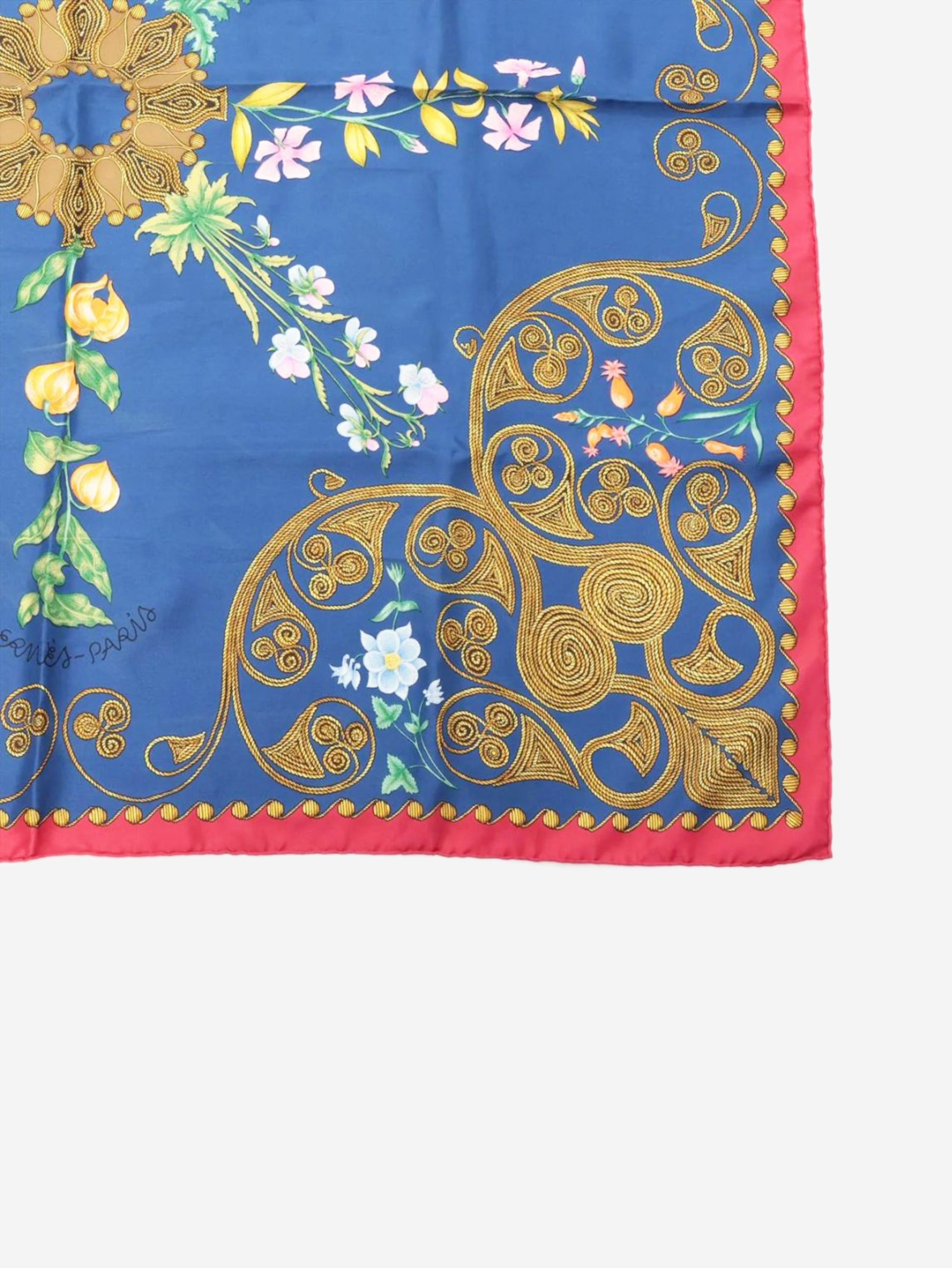 Other Blue silk floral scarf Size ONE SIZE - 4 Thumbnail