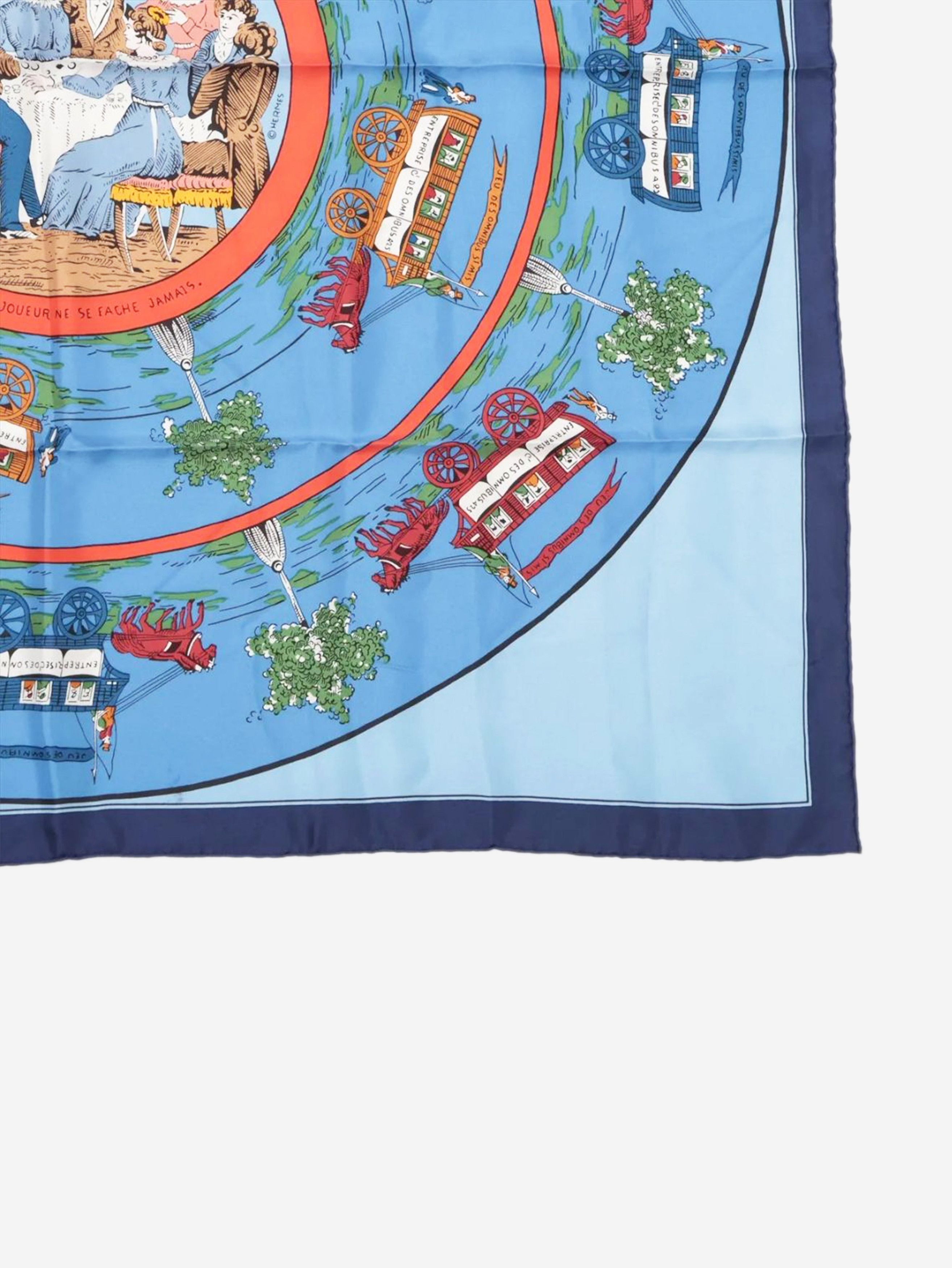 Other Blue silk horse and carriage scarf Size ONE SIZE - 2 Thumbnail