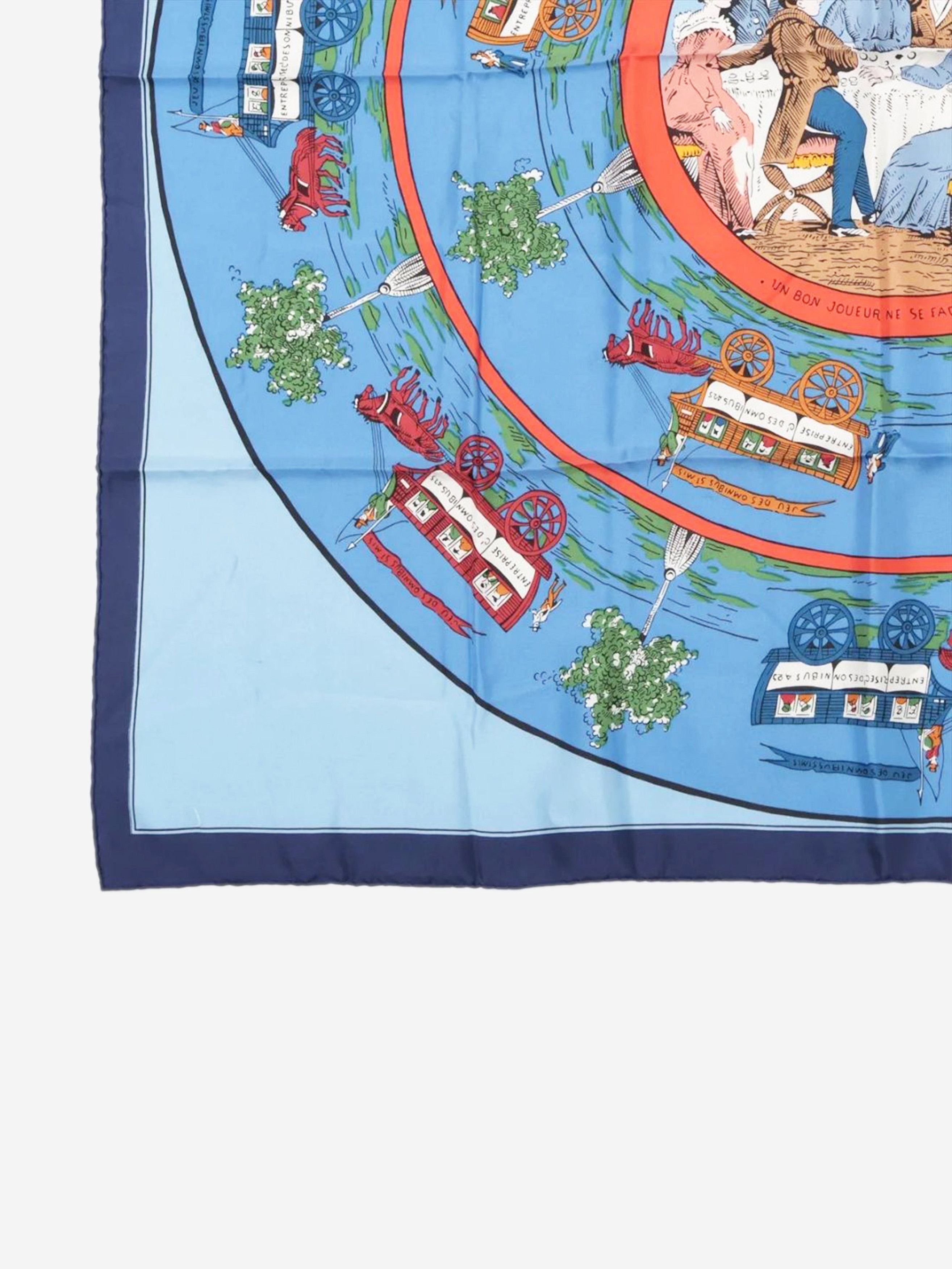 Other Blue silk horse and carriage scarf Size ONE SIZE - 3 Thumbnail