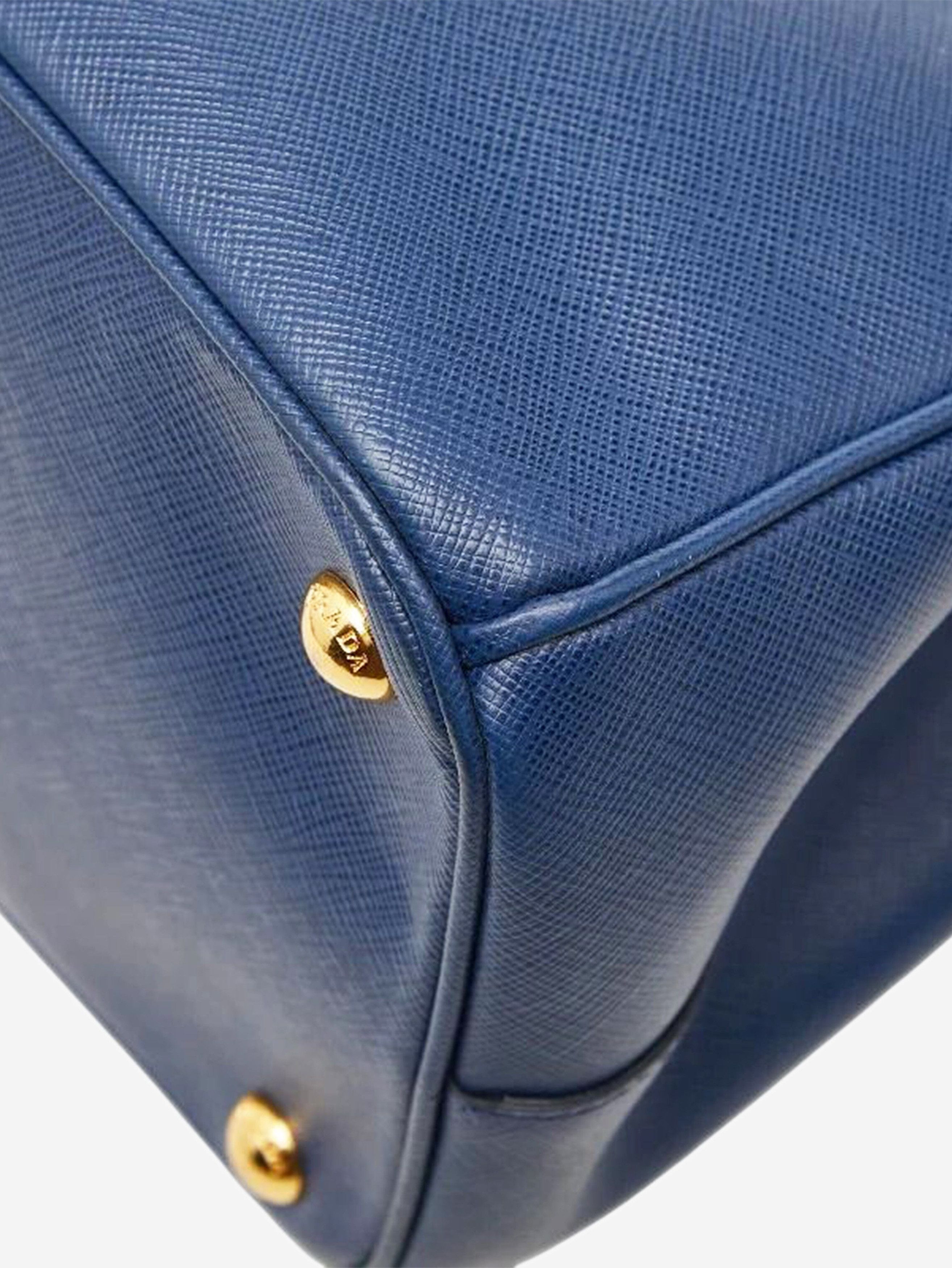 Prada Blue Saffiano leather Galleria shoulder bag Size ONE SIZE - 6 Thumbnail