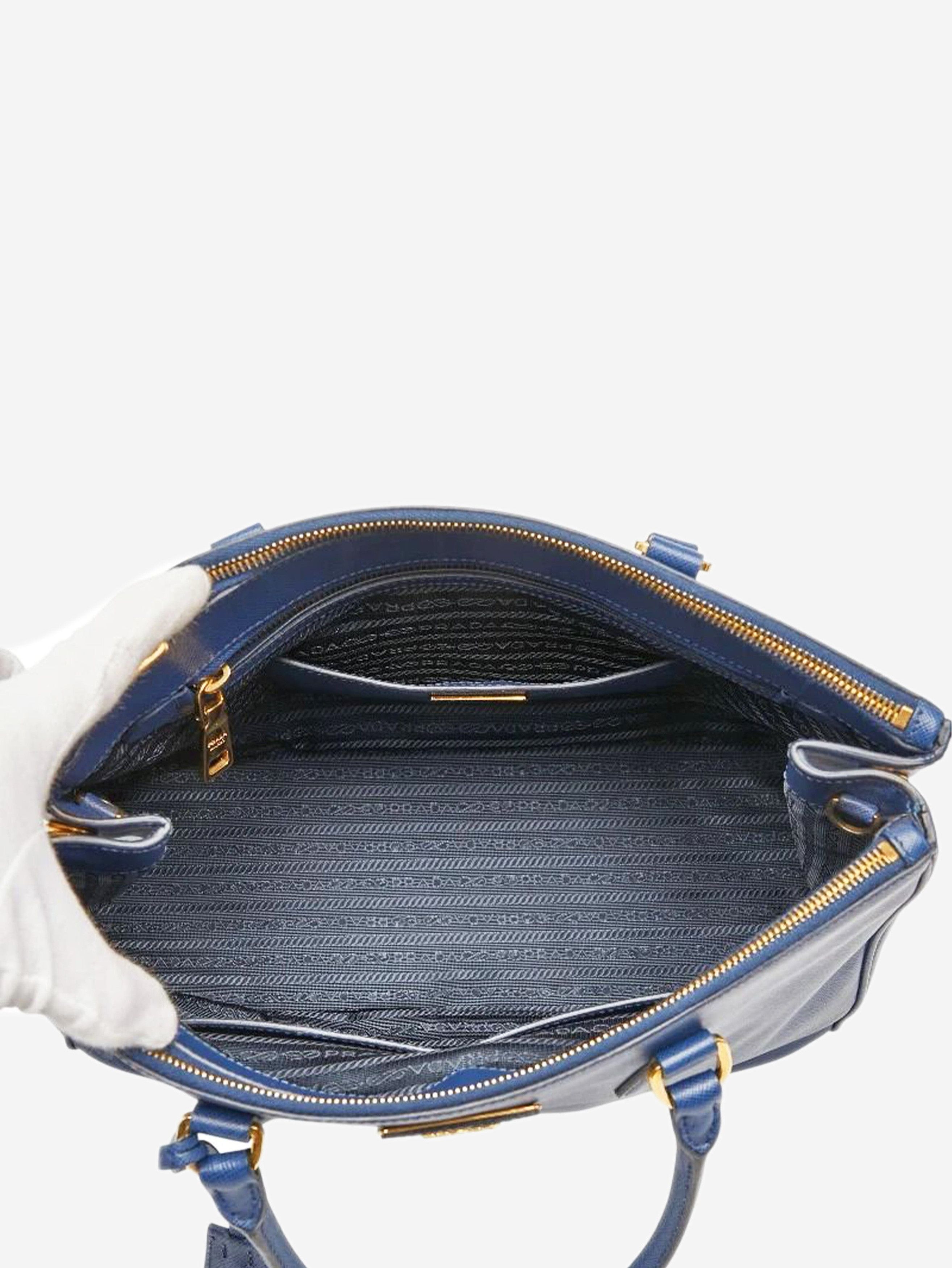 Prada Blue Saffiano leather Galleria shoulder bag Size ONE SIZE - 9 Thumbnail