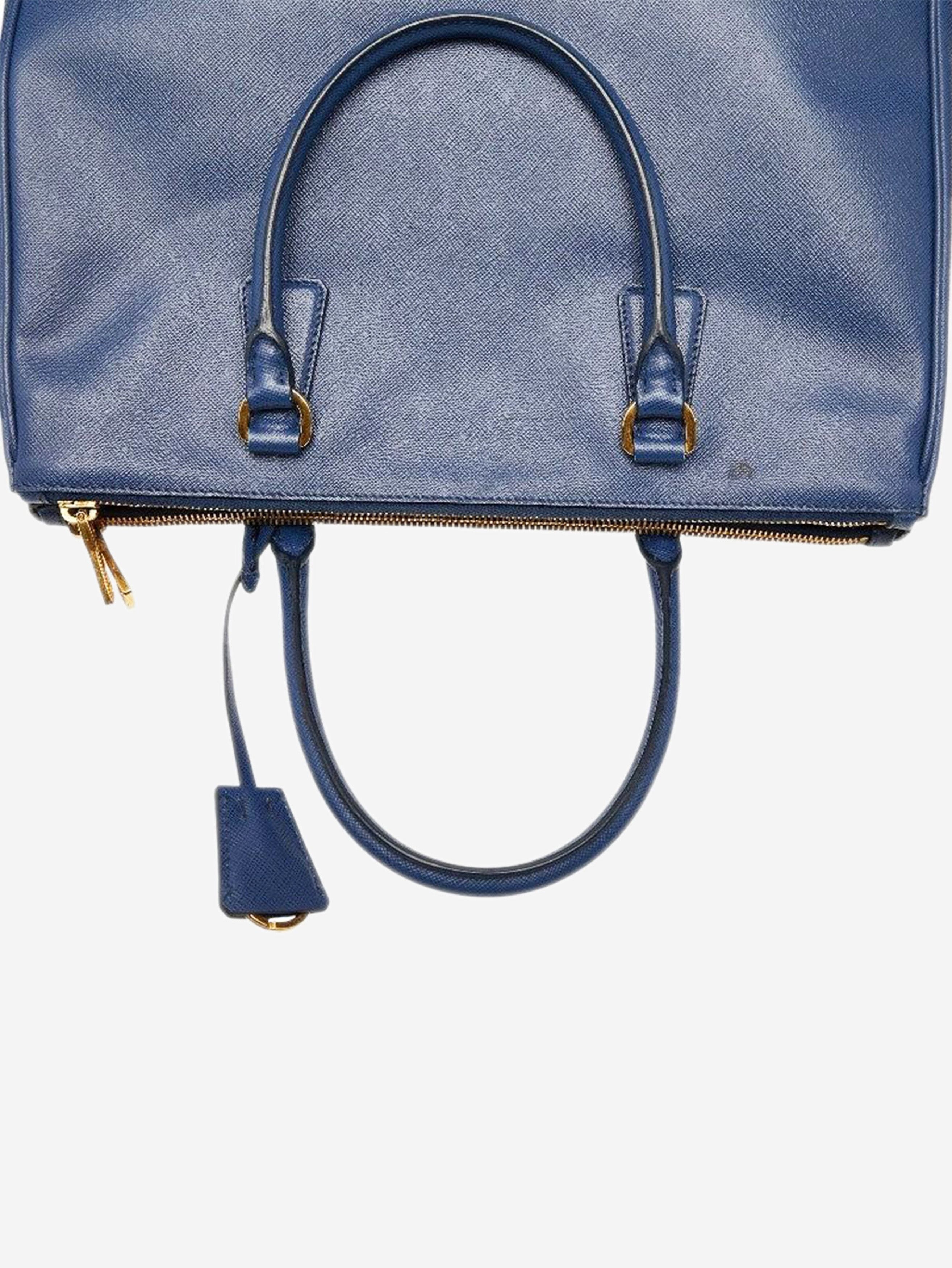 Prada Blue Saffiano leather Galleria shoulder bag Size ONE SIZE - 8 Thumbnail