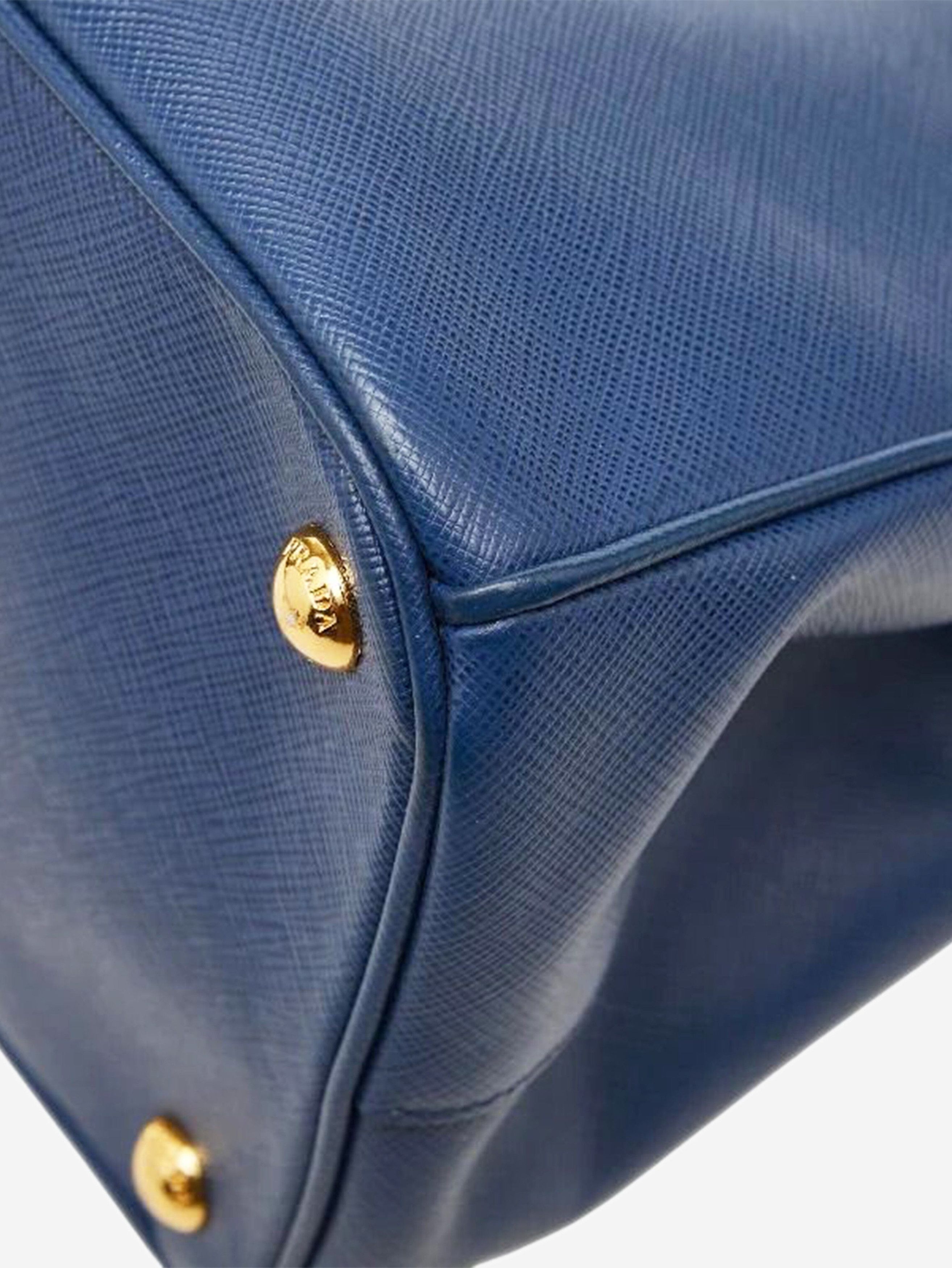 Prada Blue Saffiano leather Galleria shoulder bag Size ONE SIZE - 4 Thumbnail