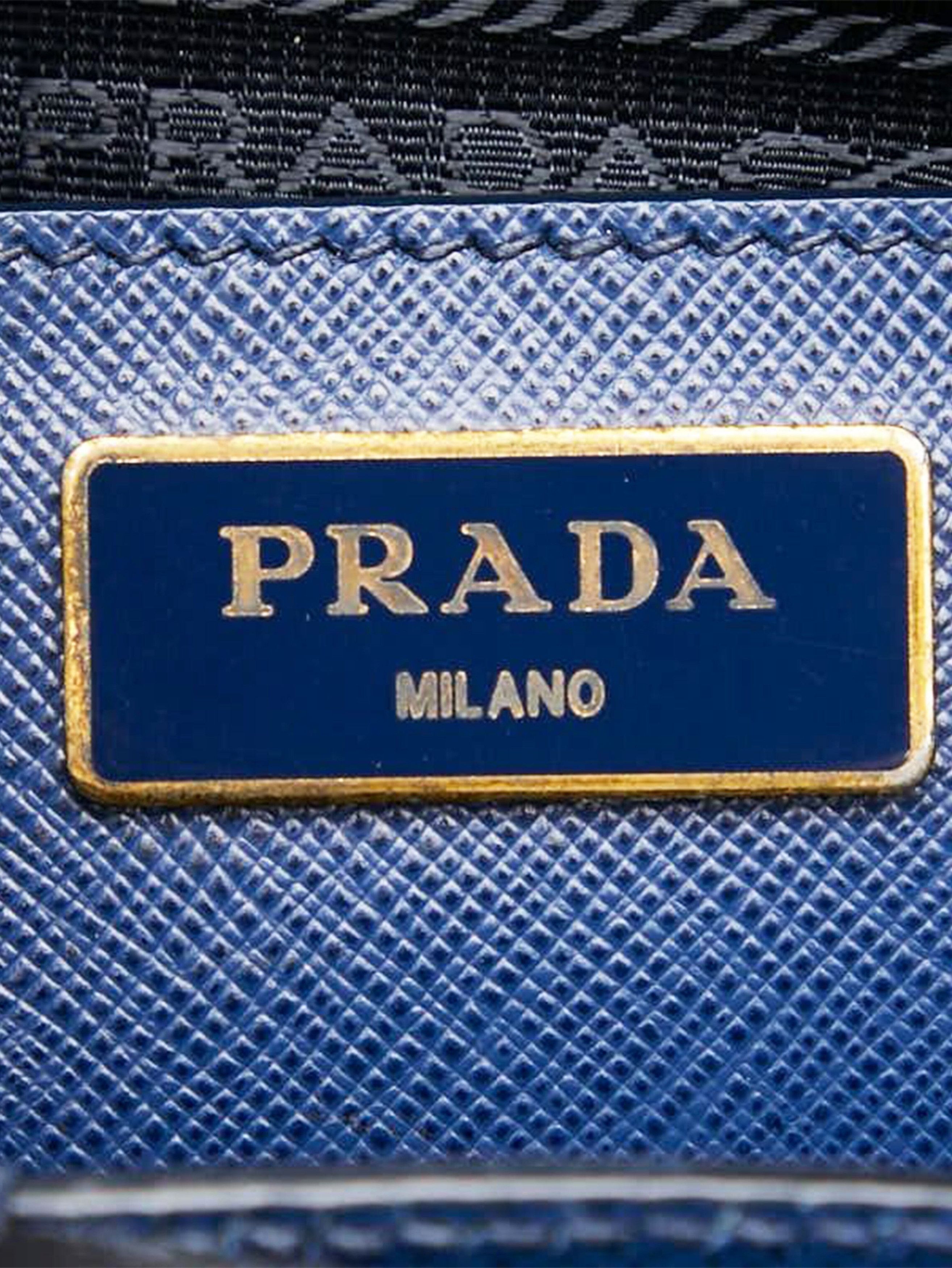 Prada Blue Saffiano leather Galleria shoulder bag Size ONE SIZE - 10 Thumbnail