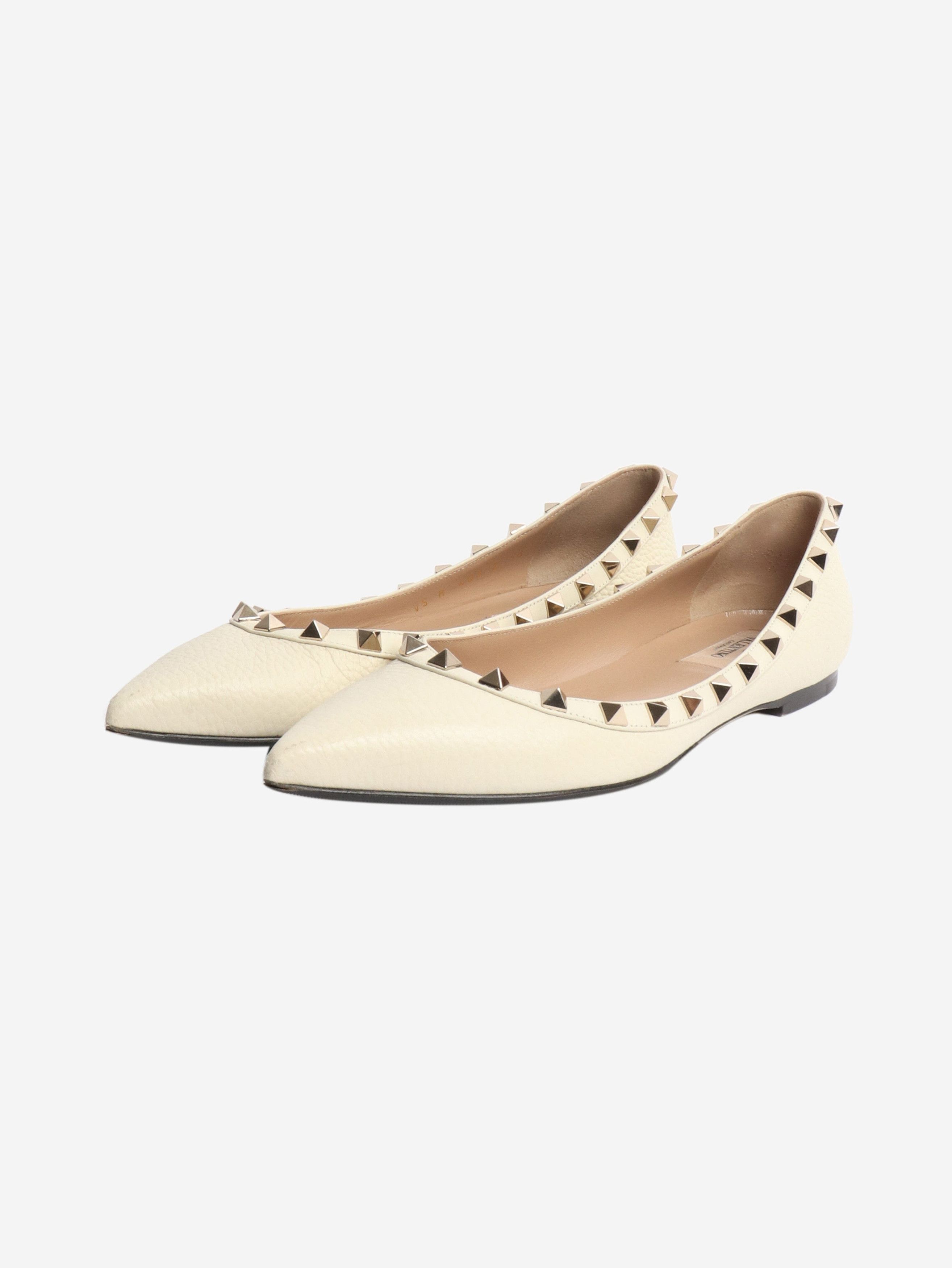 Other Cream rockstud flats - EU 38 Size US 7 / IT 37 - 2 Thumbnail