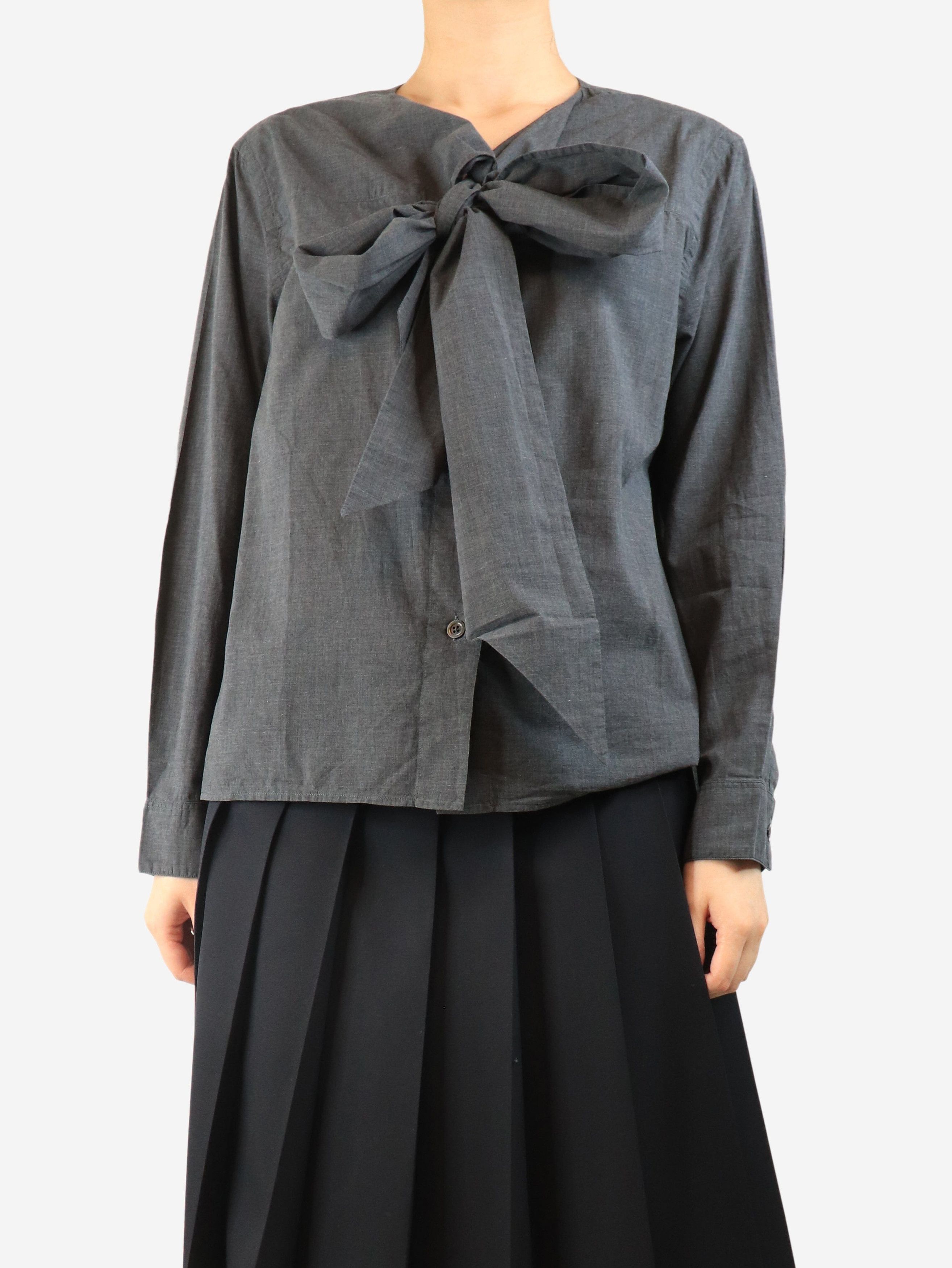 Other Dark grey cotton neck-tie shirt - UK 14 Size L / US 10 / IT 46 - 3 Thumbnail