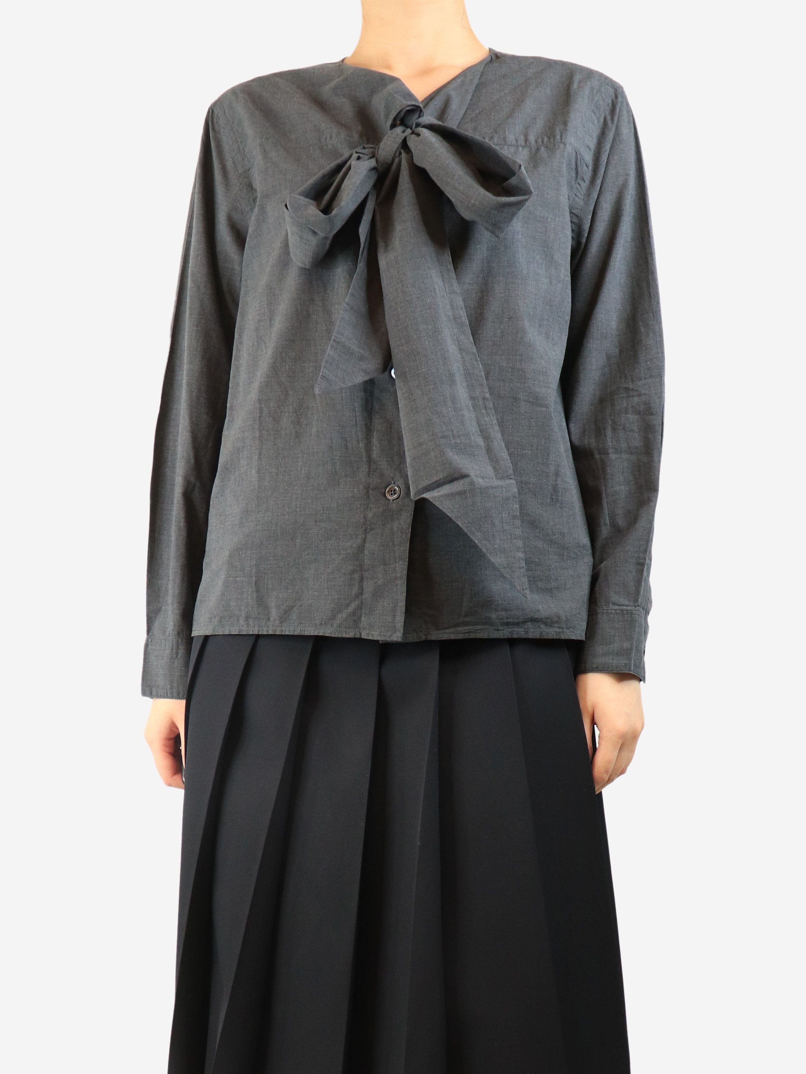 Other Dark grey cotton neck-tie shirt - UK 14 Size L / US 10 / IT 46 - 4 Thumbnail