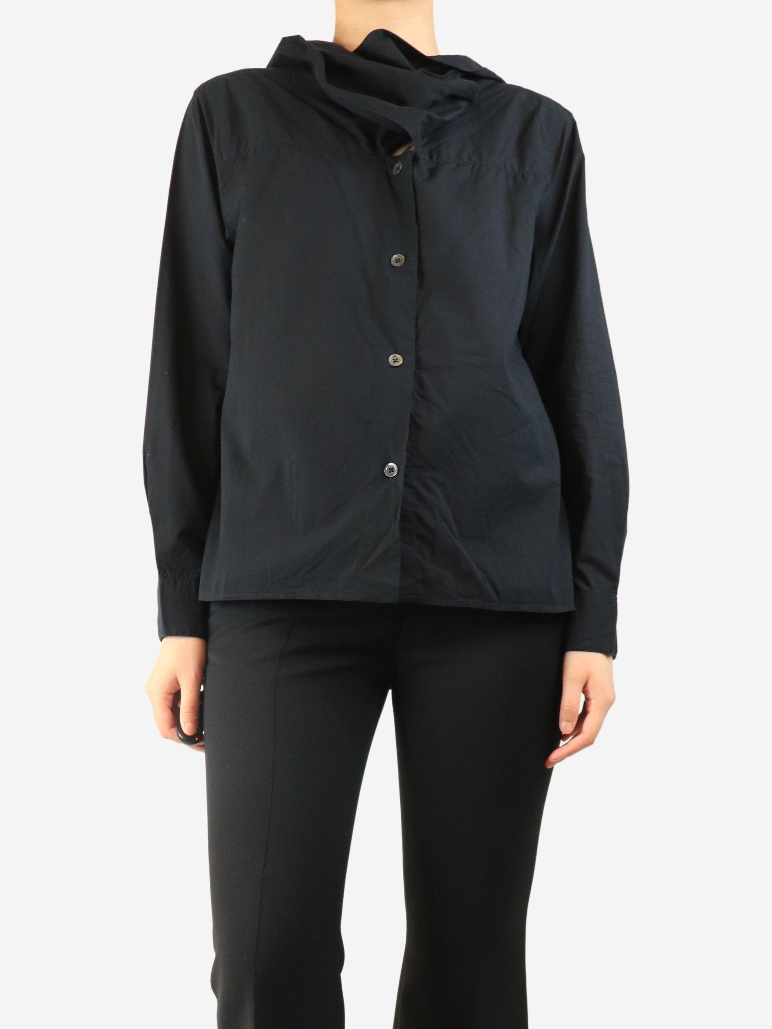 Other Black cotton neck-tie shirt - UK 14 Size L / US 10 / IT 46 - 3 Thumbnail
