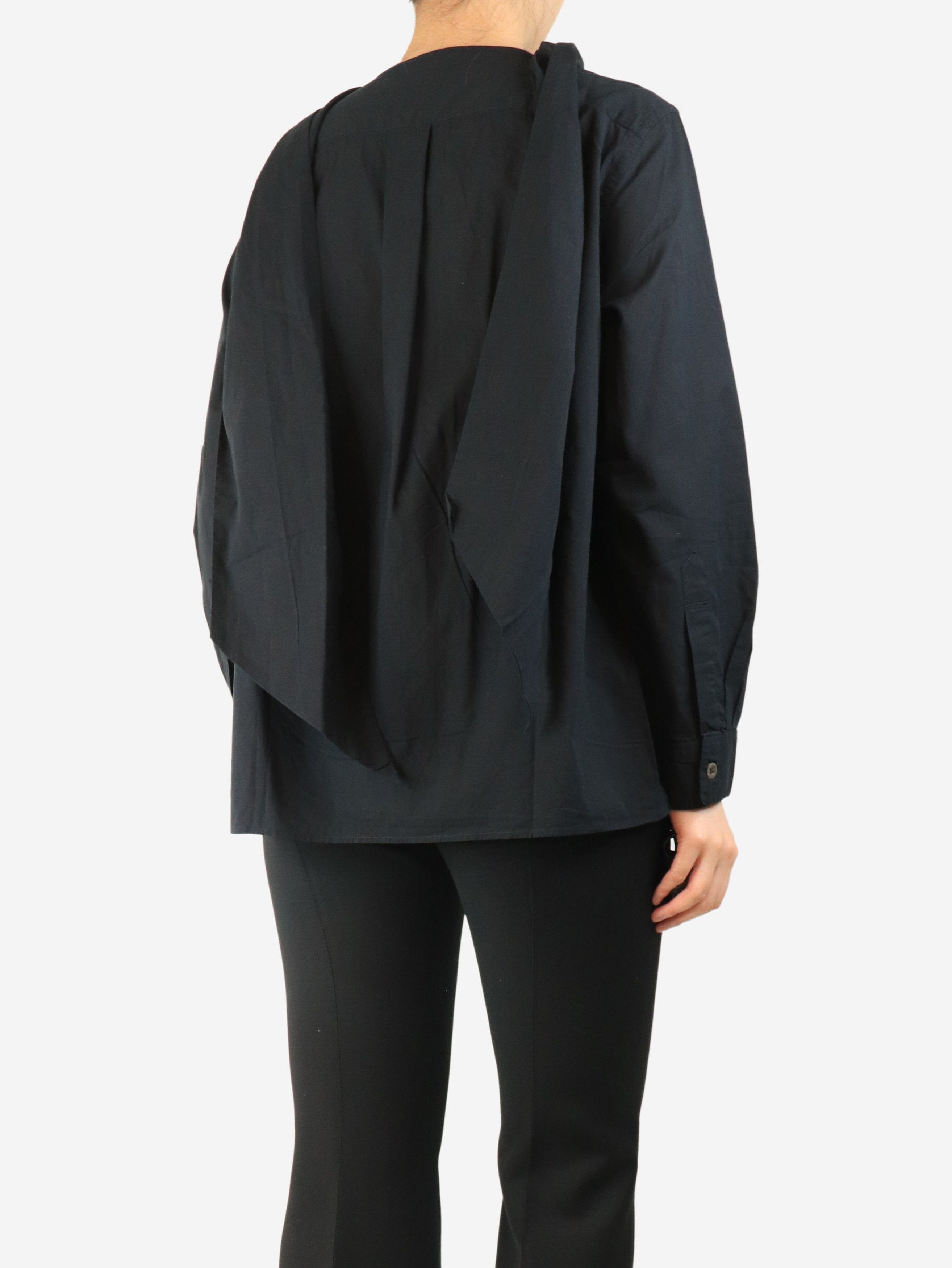 Other Black cotton neck-tie shirt - UK 14 Size L / US 10 / IT 46 - 2 Thumbnail