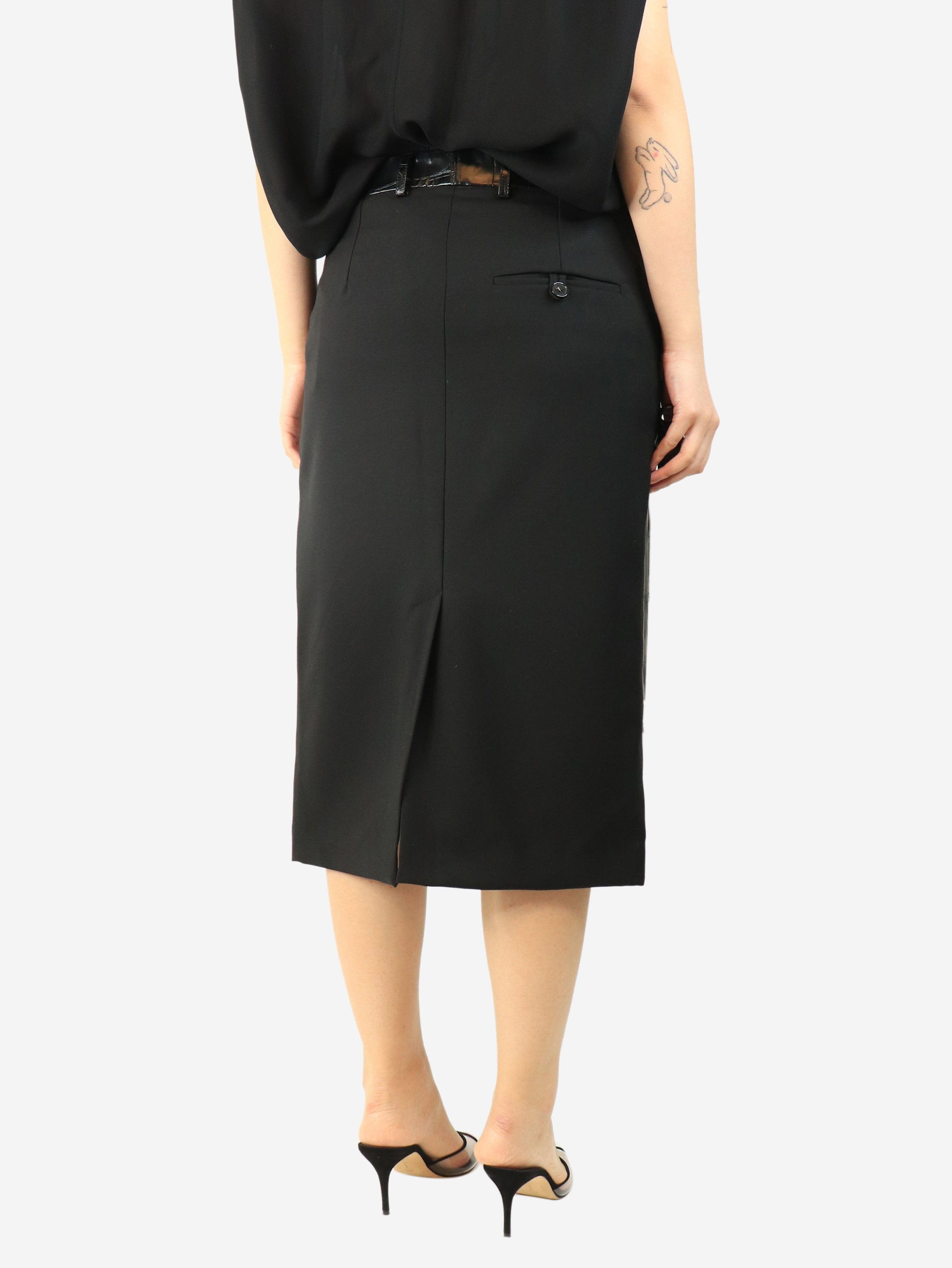 Other Black croc-embossed faux-leather midi skirt - UK 10 Size 28" / US 6 / IT 42 - 3 Thumbnail