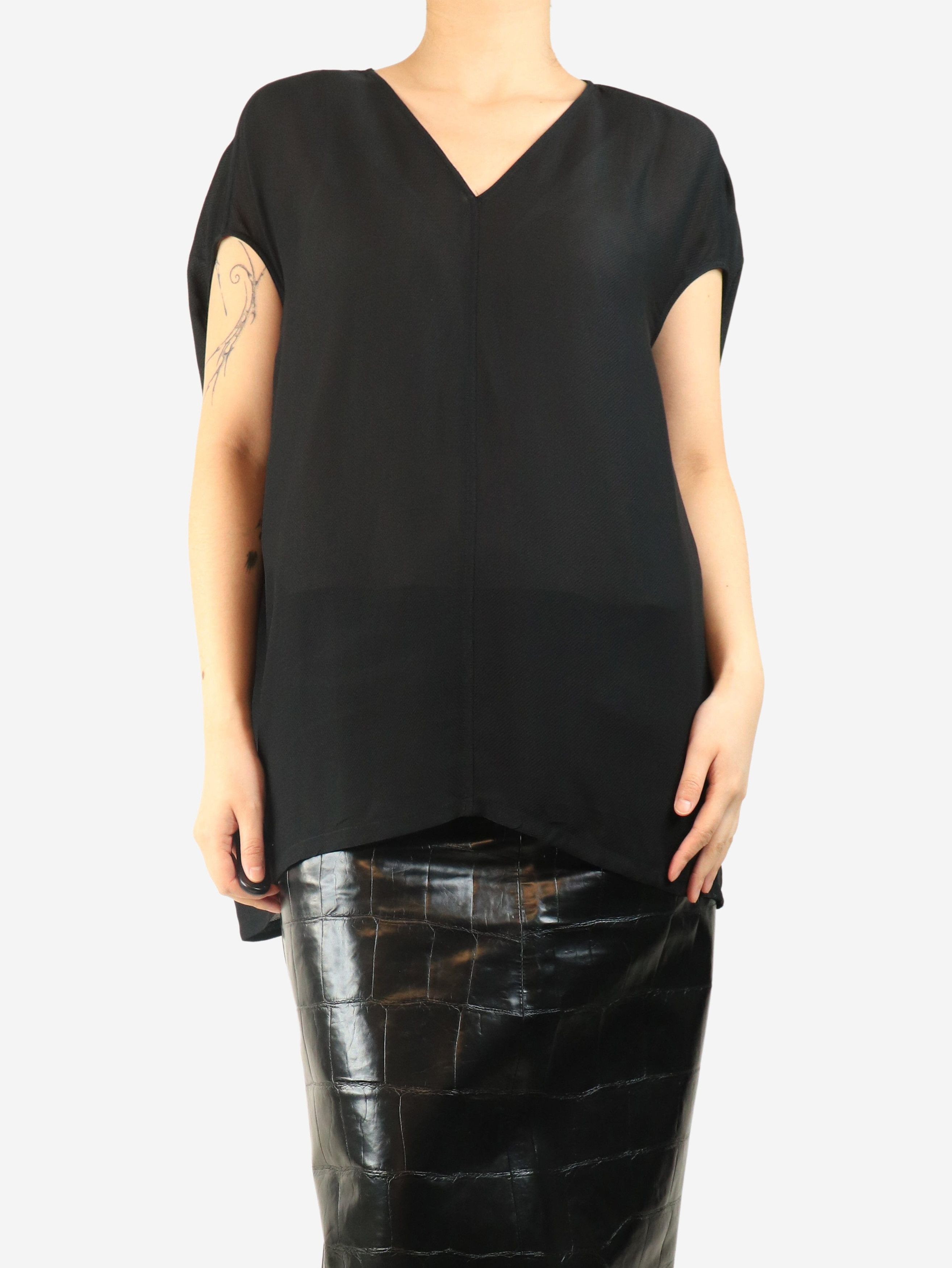 Other Black mesh v-neck top - UK 10 Size S / US 4 / IT 40 - 3 Thumbnail