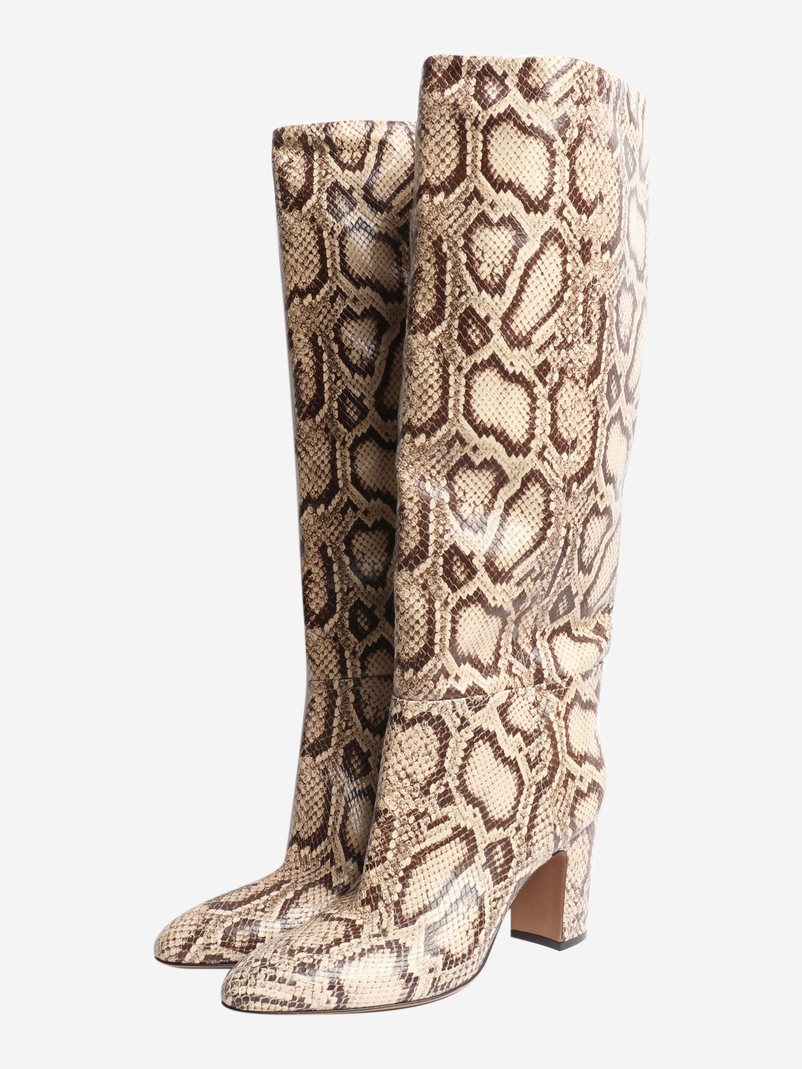 Other Brown python leather knee-high boots - EU 41 Size US 10 / IT 40 - 2 Thumbnail