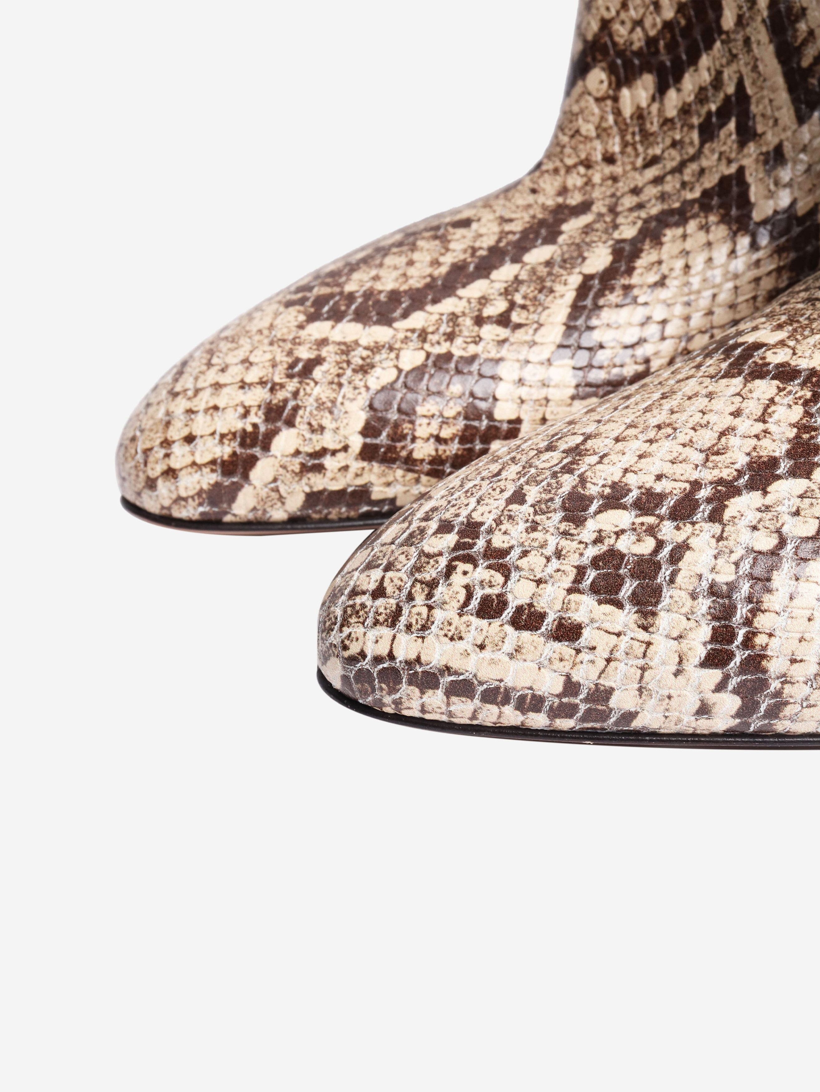 Other Brown python leather knee-high boots - EU 41 Size US 10 / IT 40 - 4 Thumbnail