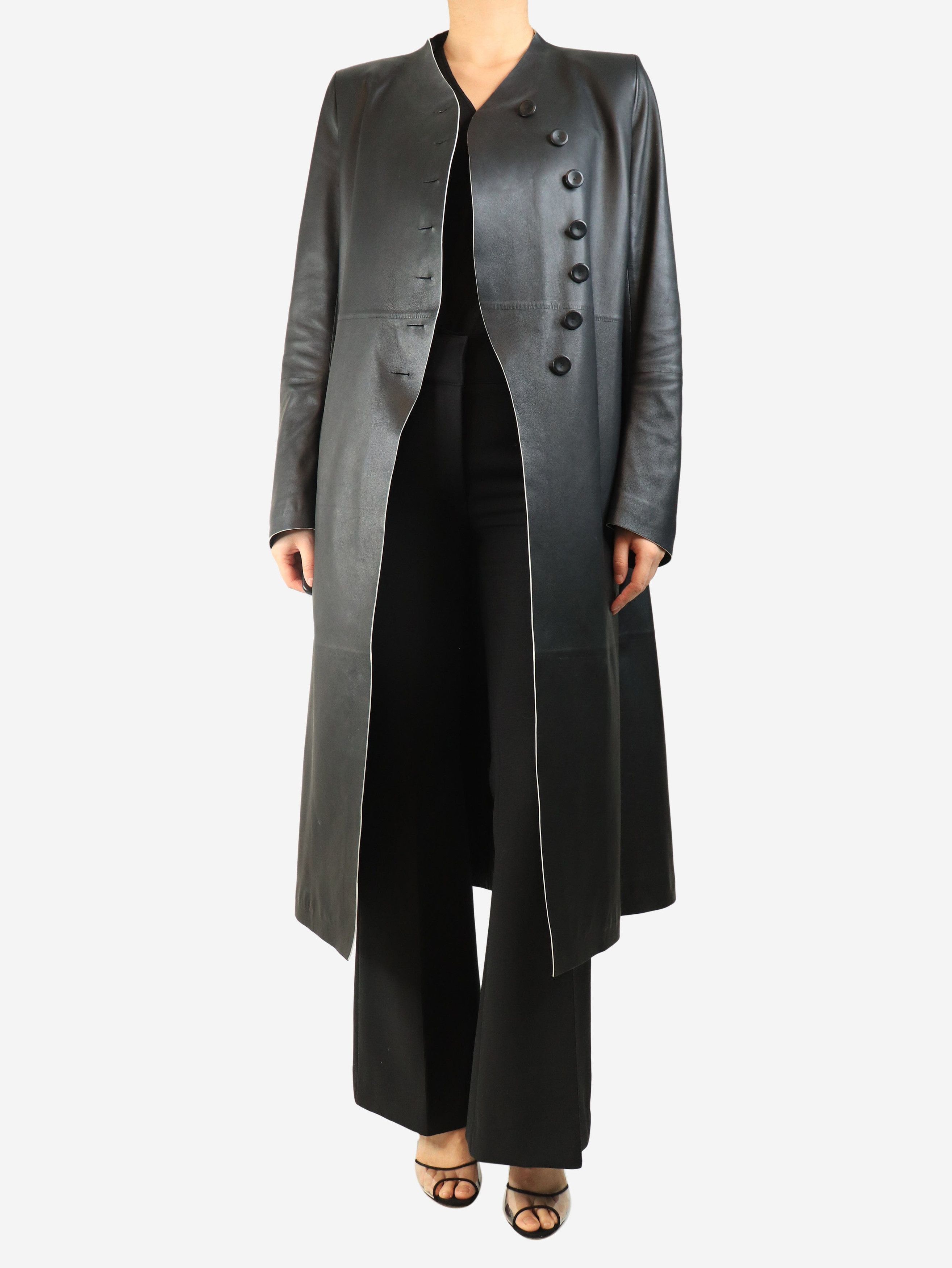 Other Black lambskin long coat - UK 12 Size M / US 6-8 / IT 42-44 - 4 Thumbnail