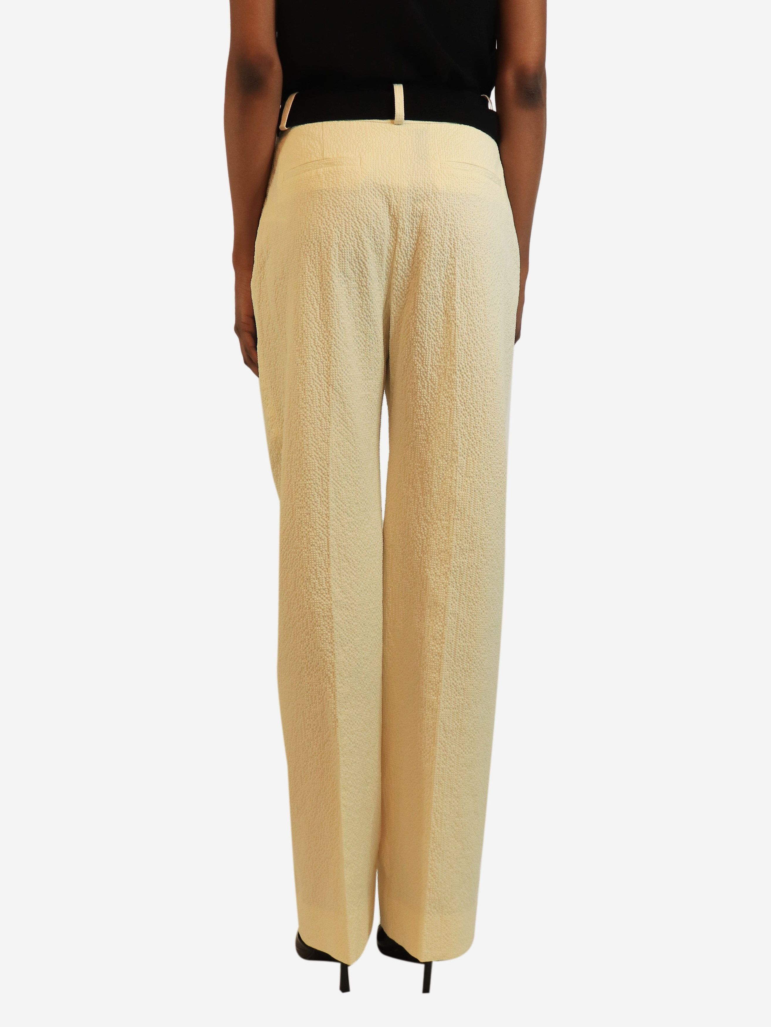 Other Cream belted seersucker trousers - UK 8 Size 27" / US 4 / IT 40 - 3 Thumbnail
