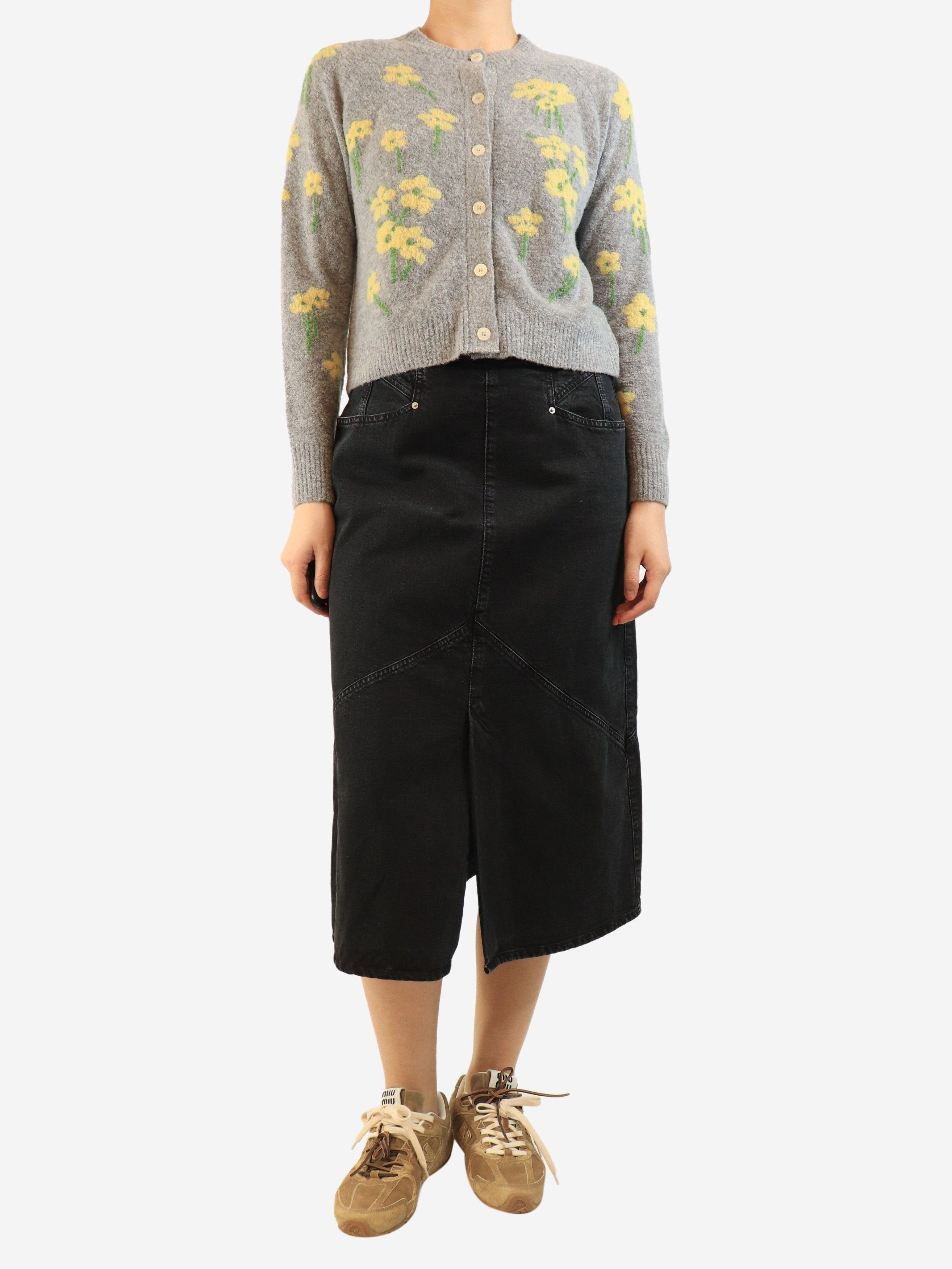 Other Faded black denim midi skirt - UK 14 Size 32" / US 10 / IT 46 - 2 Thumbnail