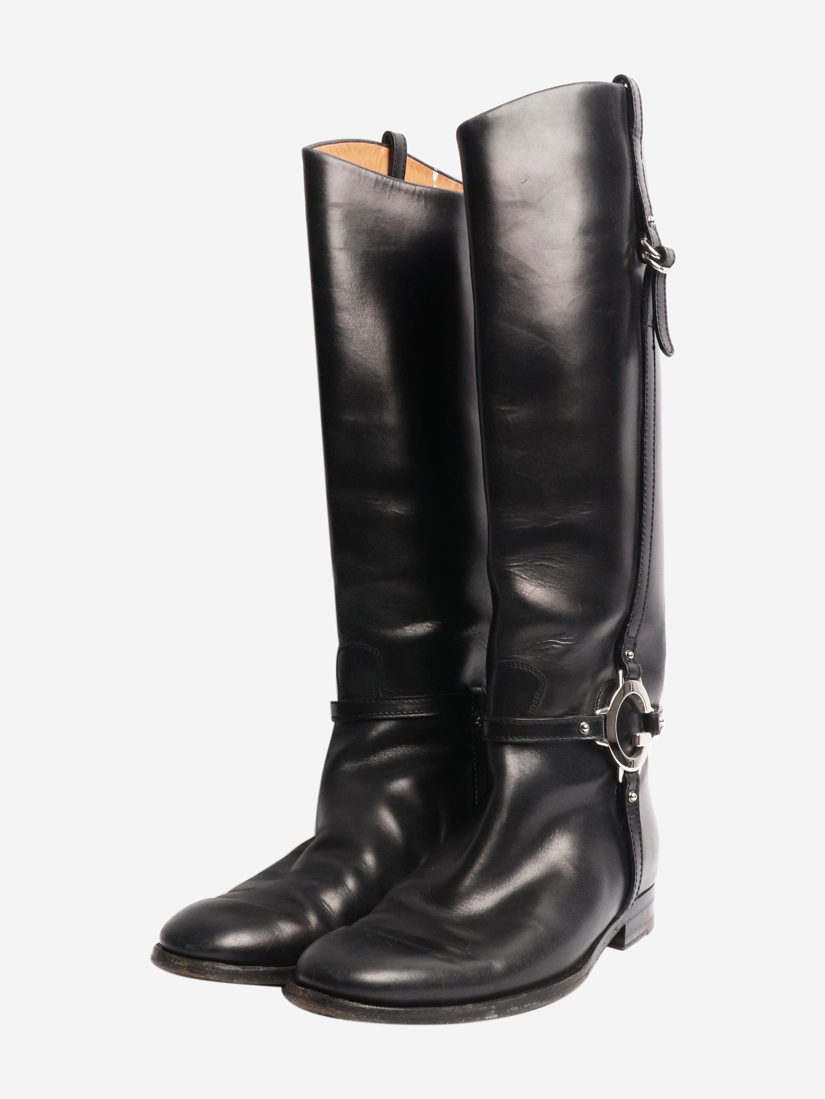 Other Black leather riding boots - EU 39.5 Size US 8.5 / IT 38.5 - 2 Thumbnail