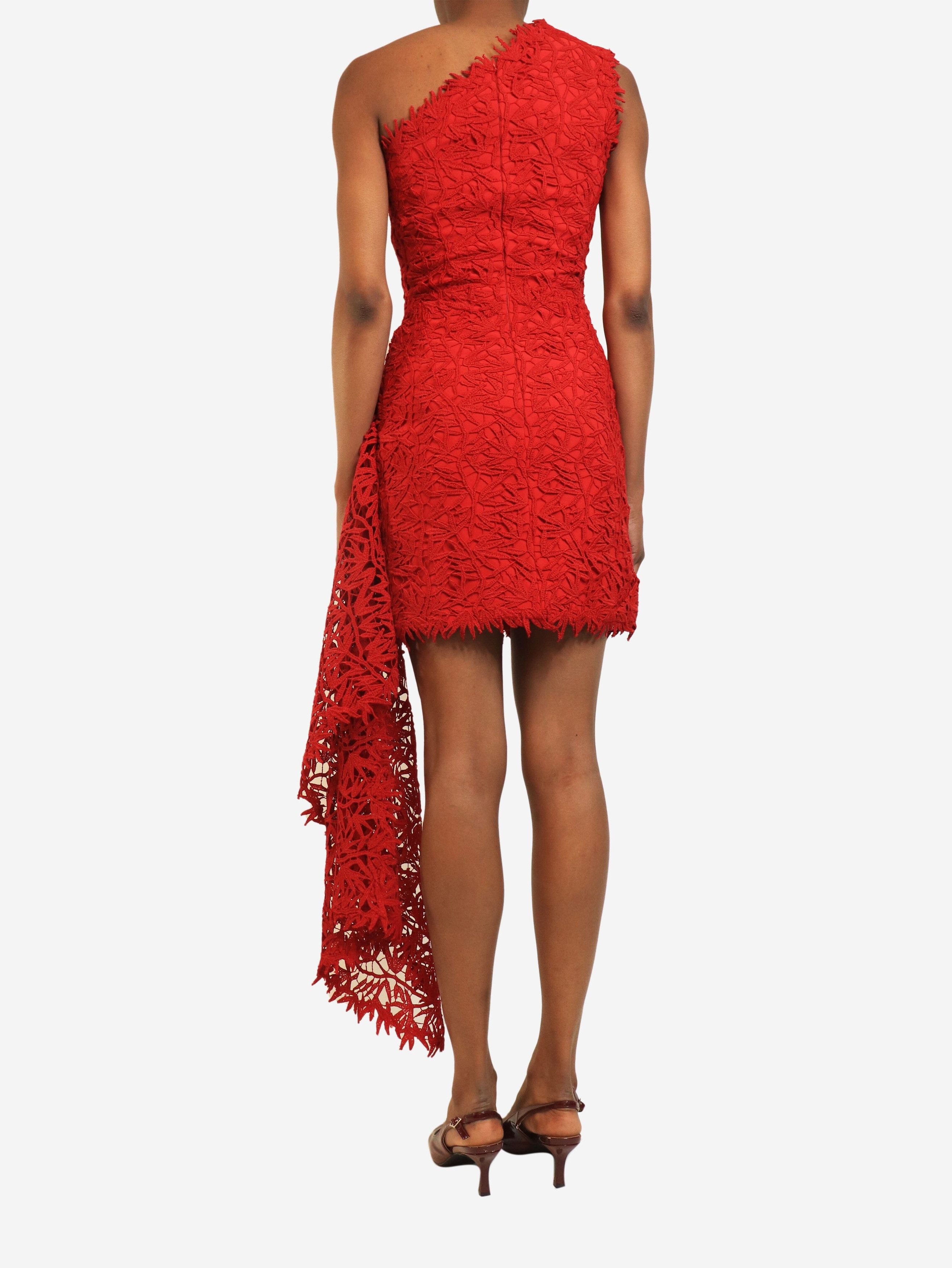 Other Red one-shoulder lace dress - UK 6 Size US 8.5 / IT 38.5 - 2 Thumbnail