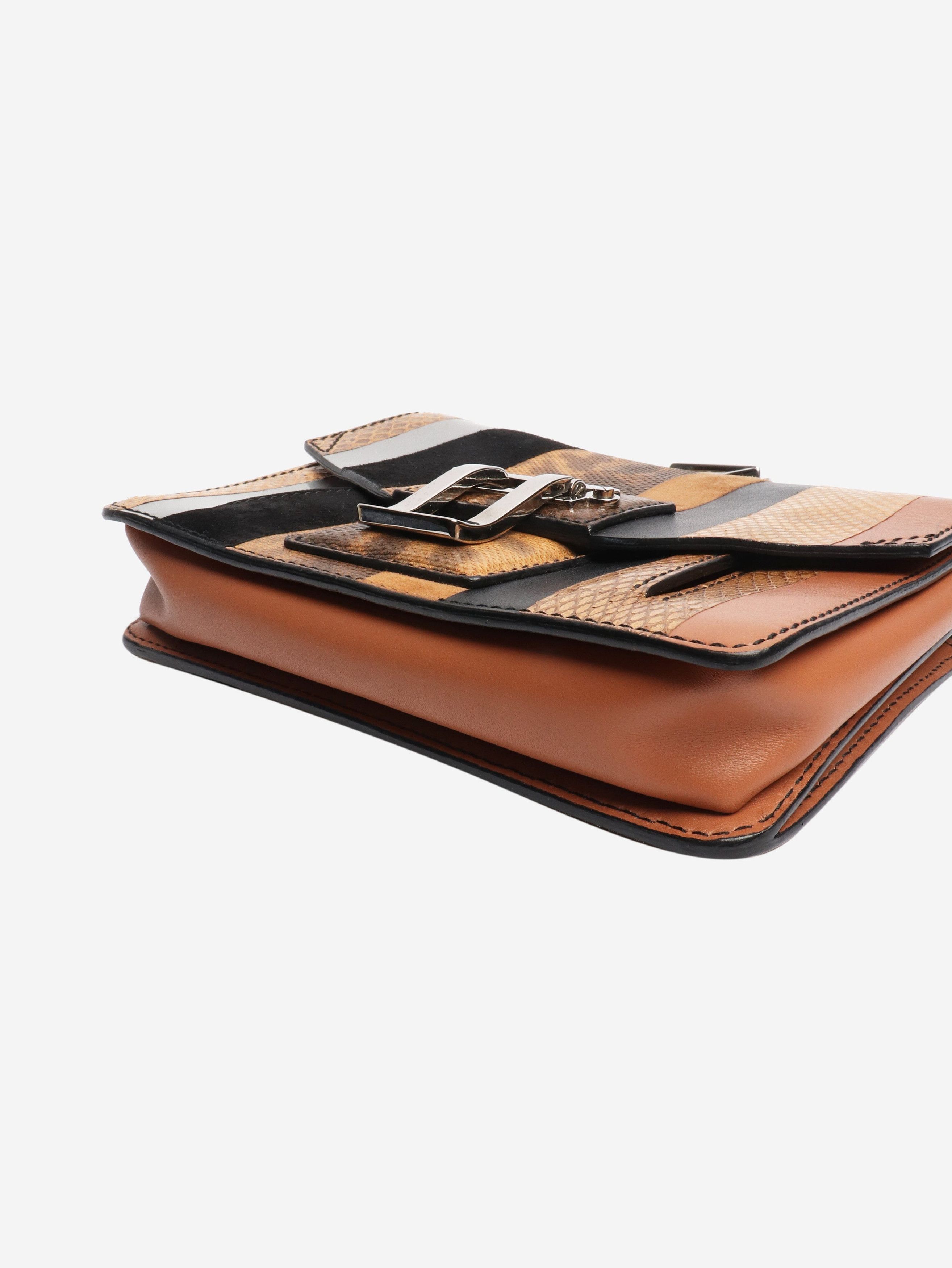 Other Brown striped exotic leather clutch Size ONE SIZE - 4 Thumbnail