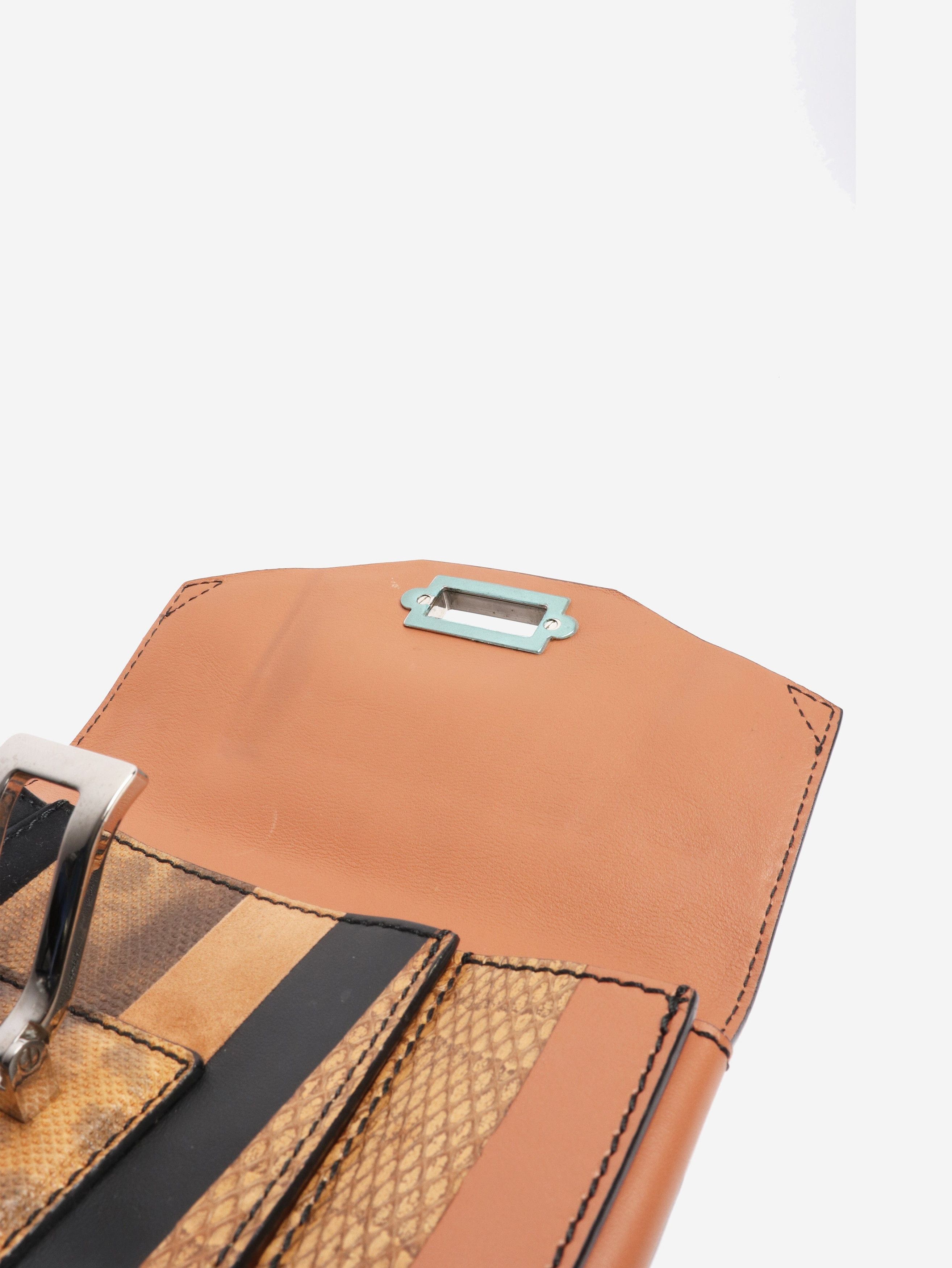 Other Brown striped exotic leather clutch Size ONE SIZE - 6 Thumbnail