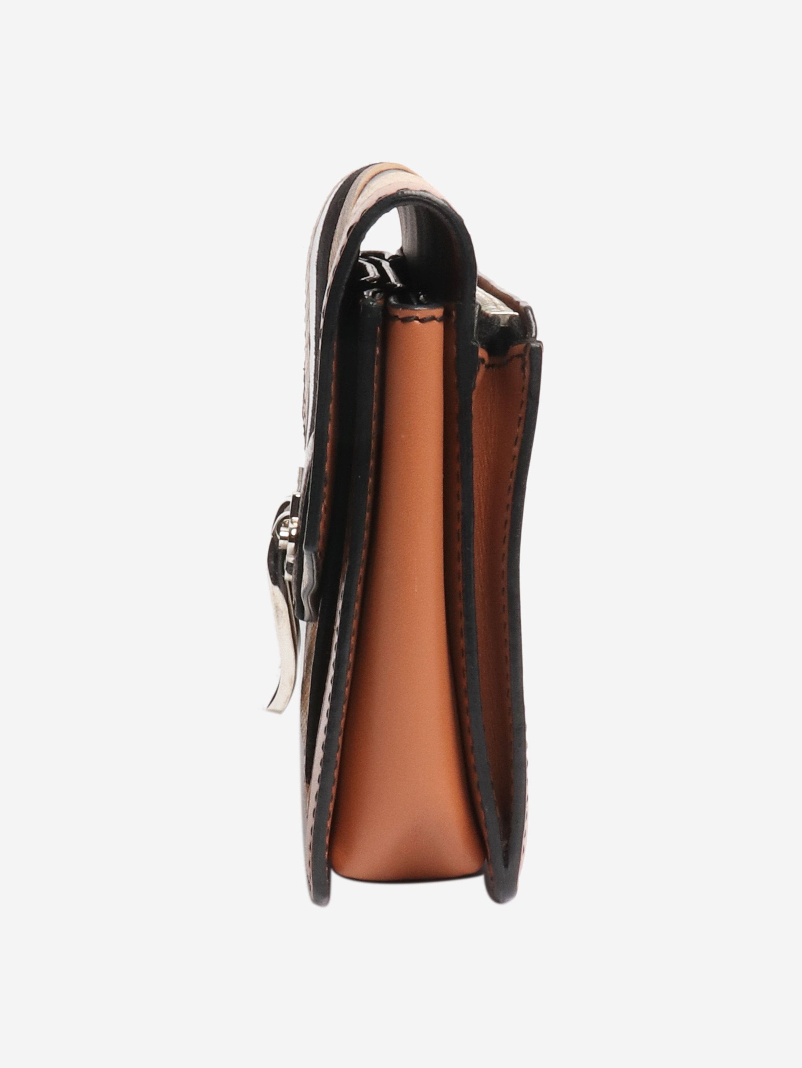 Other Brown striped exotic leather clutch Size ONE SIZE - 2 Thumbnail