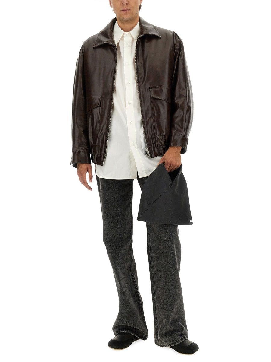 MM6 MM6 LEATHER JACKET - BROWN (IT 48) Size US M / EU 48-50 / 2 - 2 Thumbnail