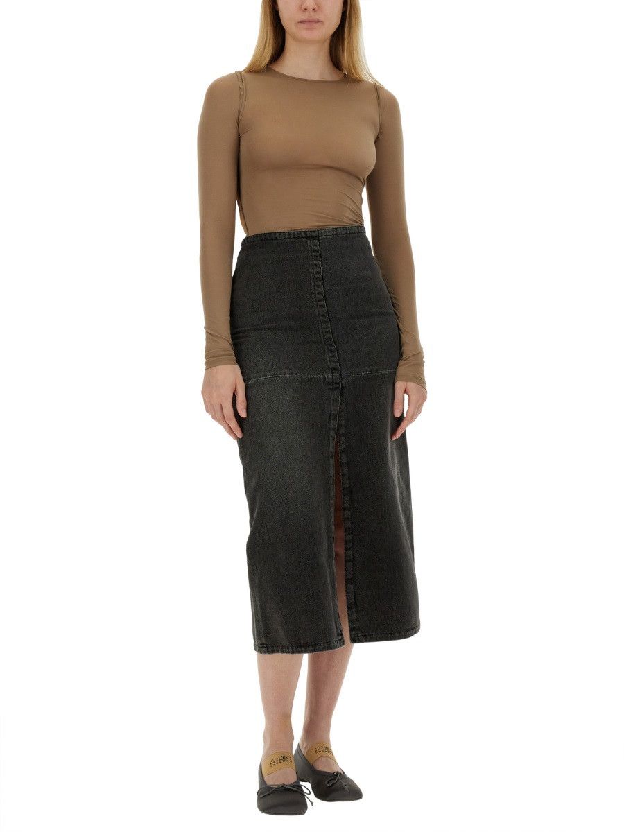 MM6 MM6 LONG DENIM SKIRT - GREY (IT 40) Size 40" / US 18 - 2 Thumbnail