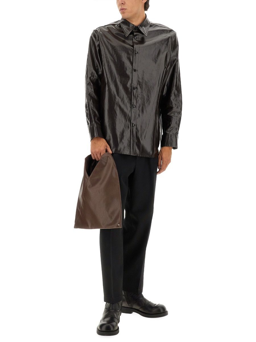 MM6 MM6 SHINY LINEN SHIRT - BROWN (IT 50) Size US L / EU 52-54 / 3 - 2 Thumbnail