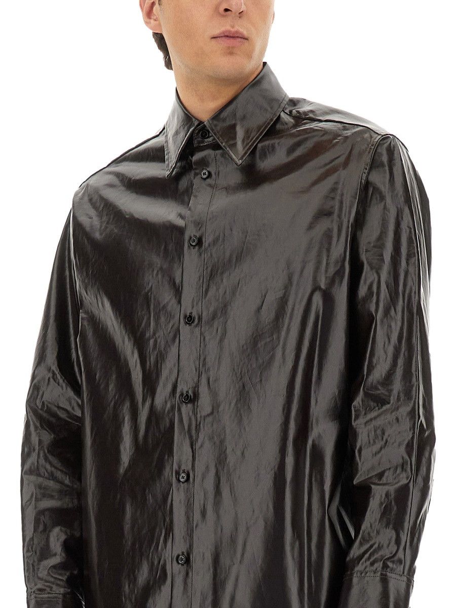 MM6 MM6 SHINY LINEN SHIRT - BROWN (IT 48) Size US M / EU 48-50 / 2 - 4 Thumbnail
