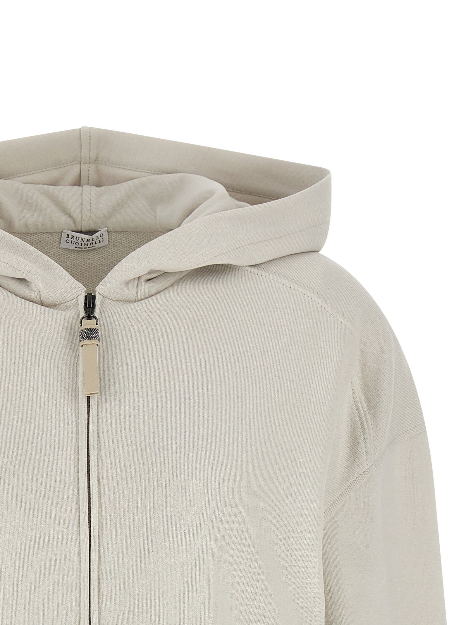 Brunello Cucinelli 'Shiny Zipper Pull' Hoodie Size M / US 6-8 / IT 42-44 - 3 Thumbnail