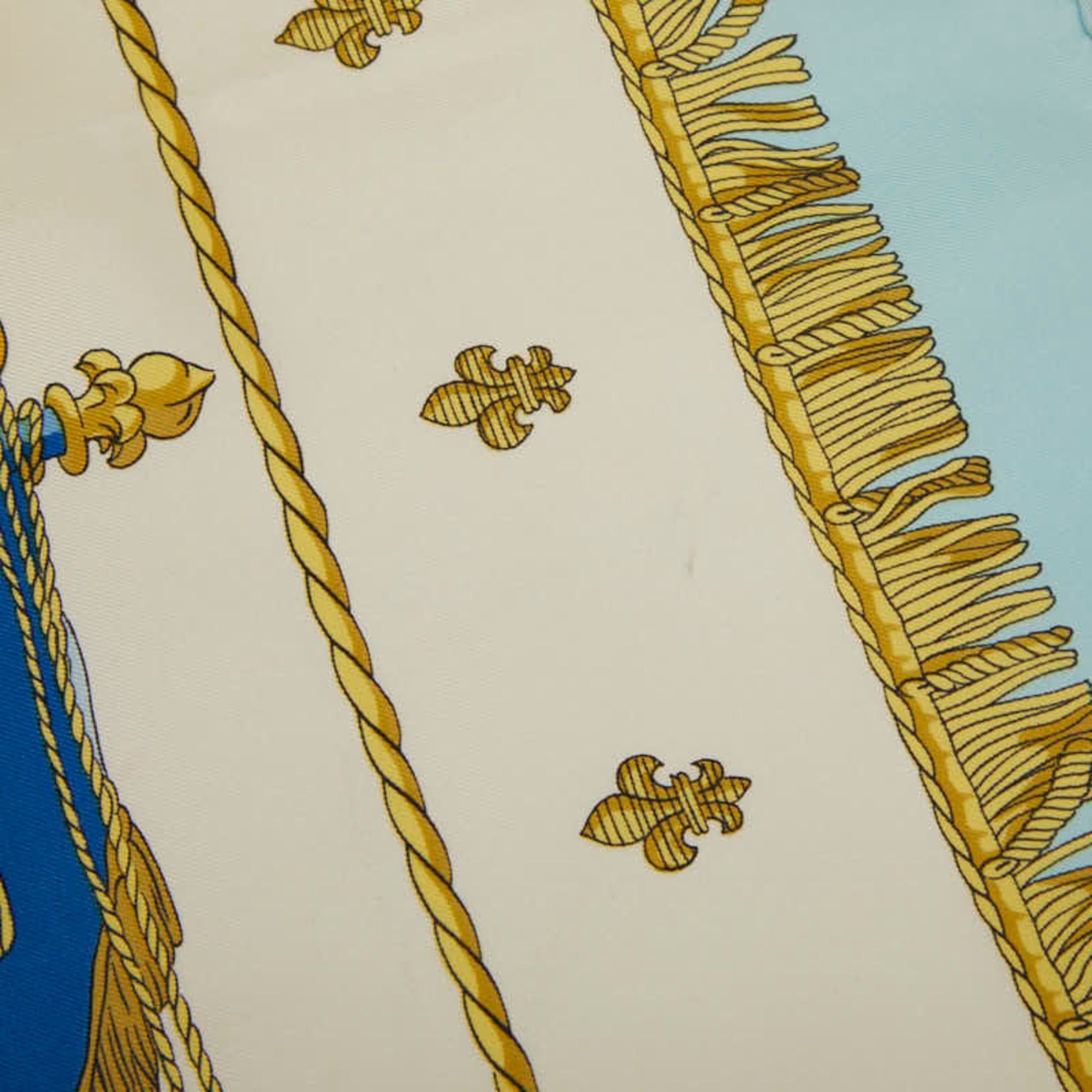 Hermes Hermes Carre 90 VUE DU CARROSSE DE LA GALERE REALE Queen's Coronation Scarf/Muffler, Blue Multicolor Silk, Women's HERMES Size ONE SIZE - 3 Thumbnail